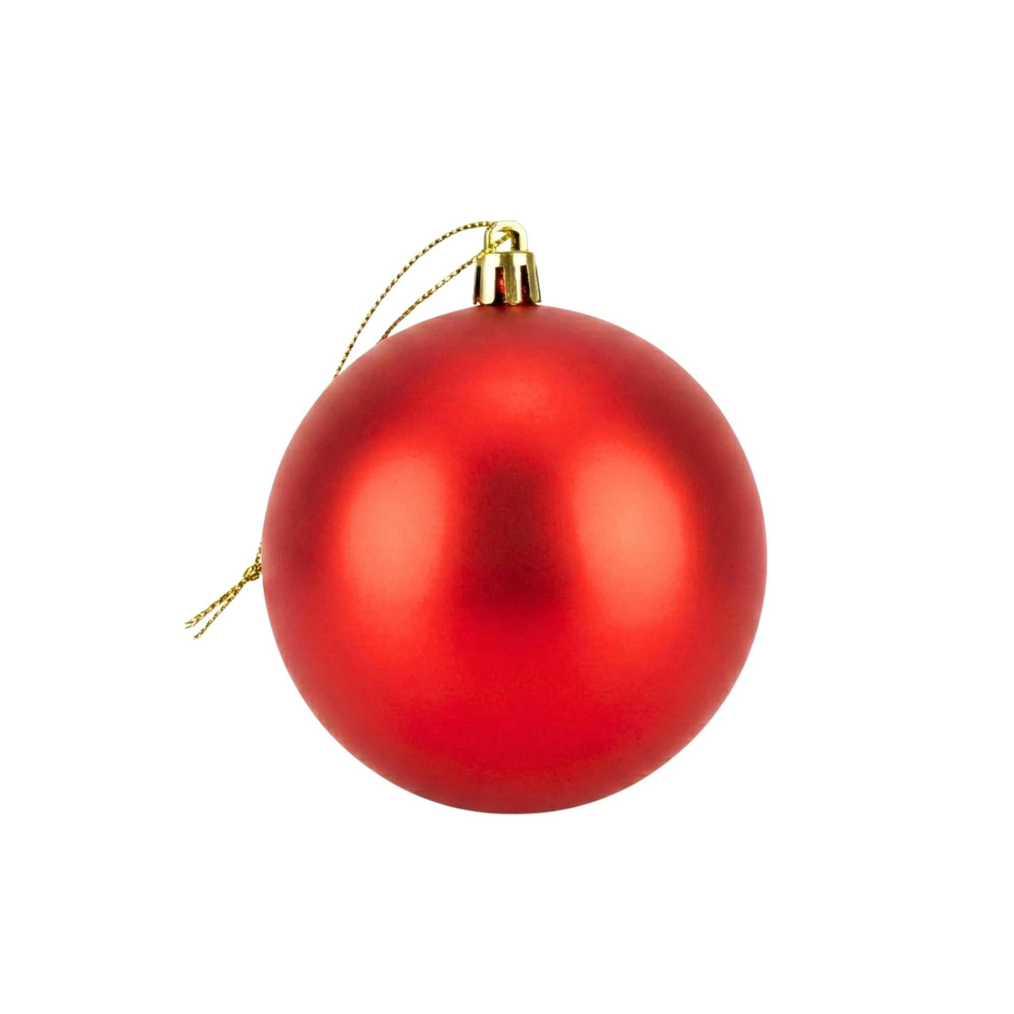 Shatchi Red 2Cm Matte Christmas Bauble For Tree And Home Decor, Elegant Festive Hanging Ornament