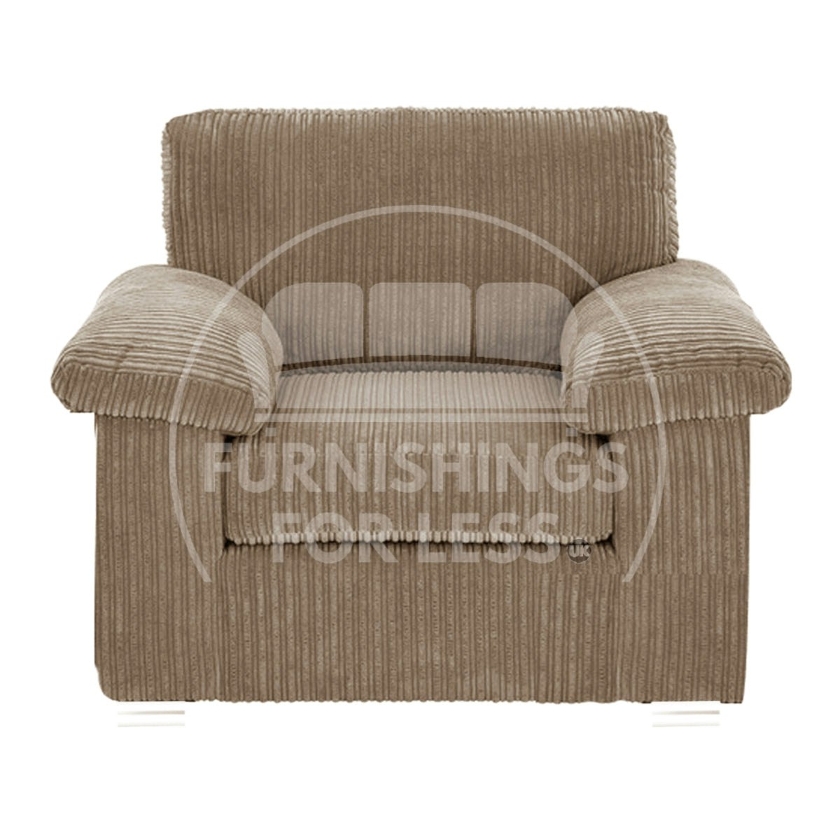 Rackhams Black Delta Full Jumbo Cord Single Seater Armchair - Coffee
