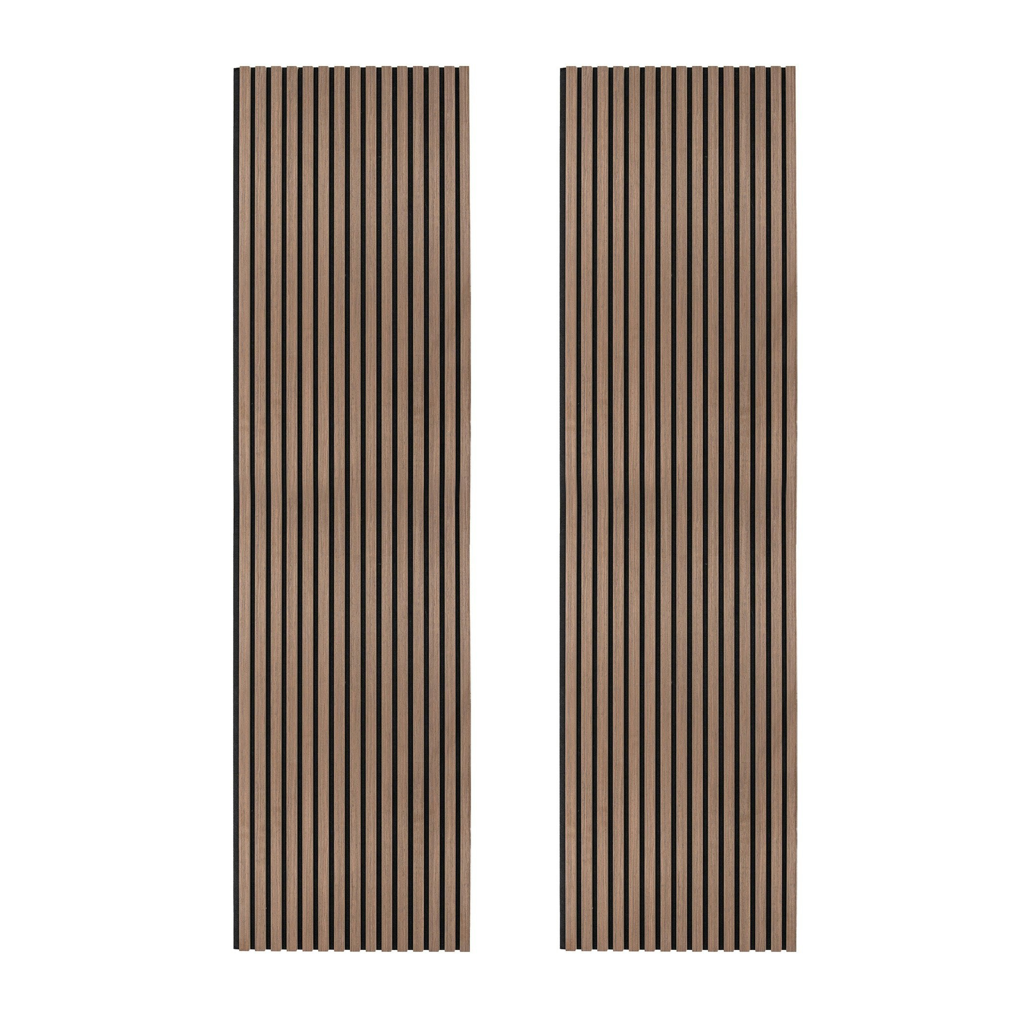 Monstershop Dark Acoustic Slat Wall Panels X 2 - Walnut