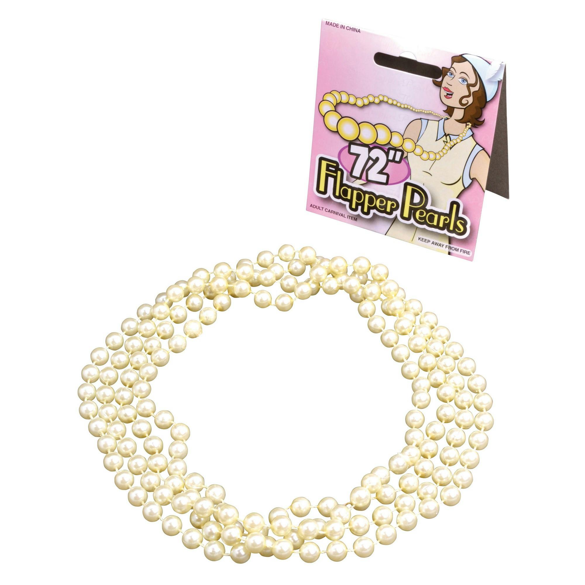 Bristol Novelty Unisex White Adults Flapper Beads - Off - One Size