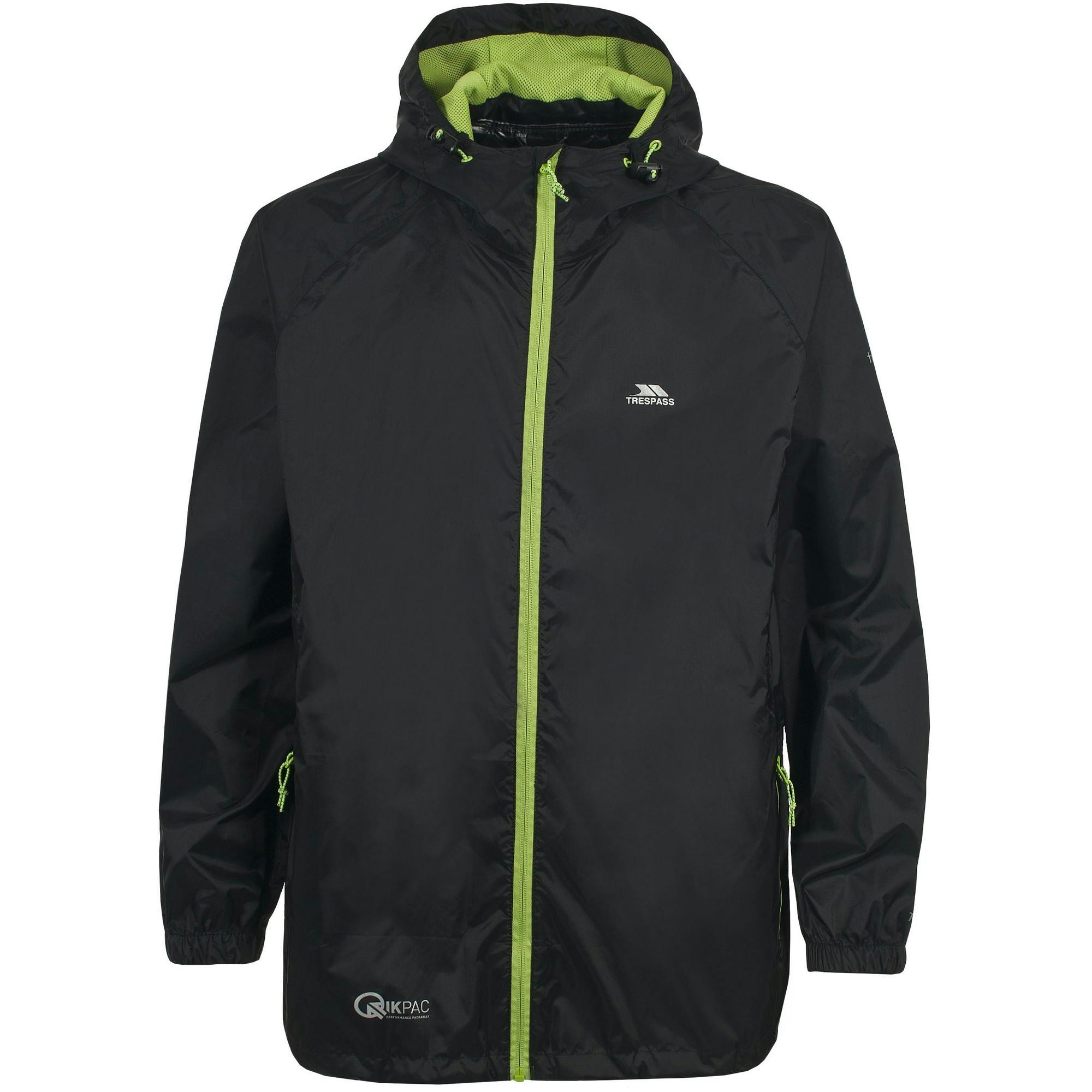 Trespass Unisex Black Adult Qikpac Waterproof Jacket - Xxs - 100% Polyamide