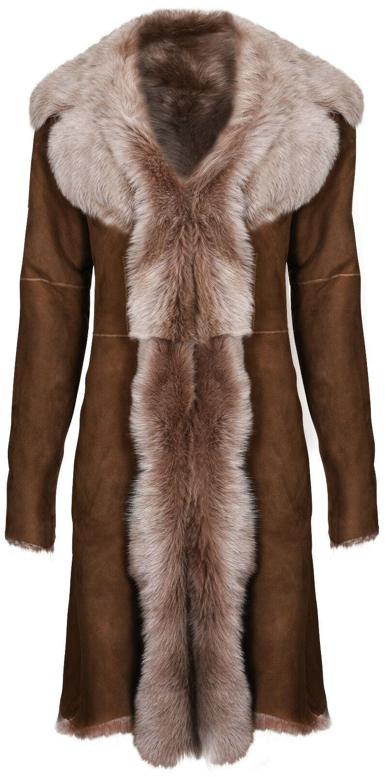 Infinity Leather Women's Toscana Sheepskin Suede Trench Coat-Tbilisi - Tan - Uk Xs/8 | Eu 34 | Us 4