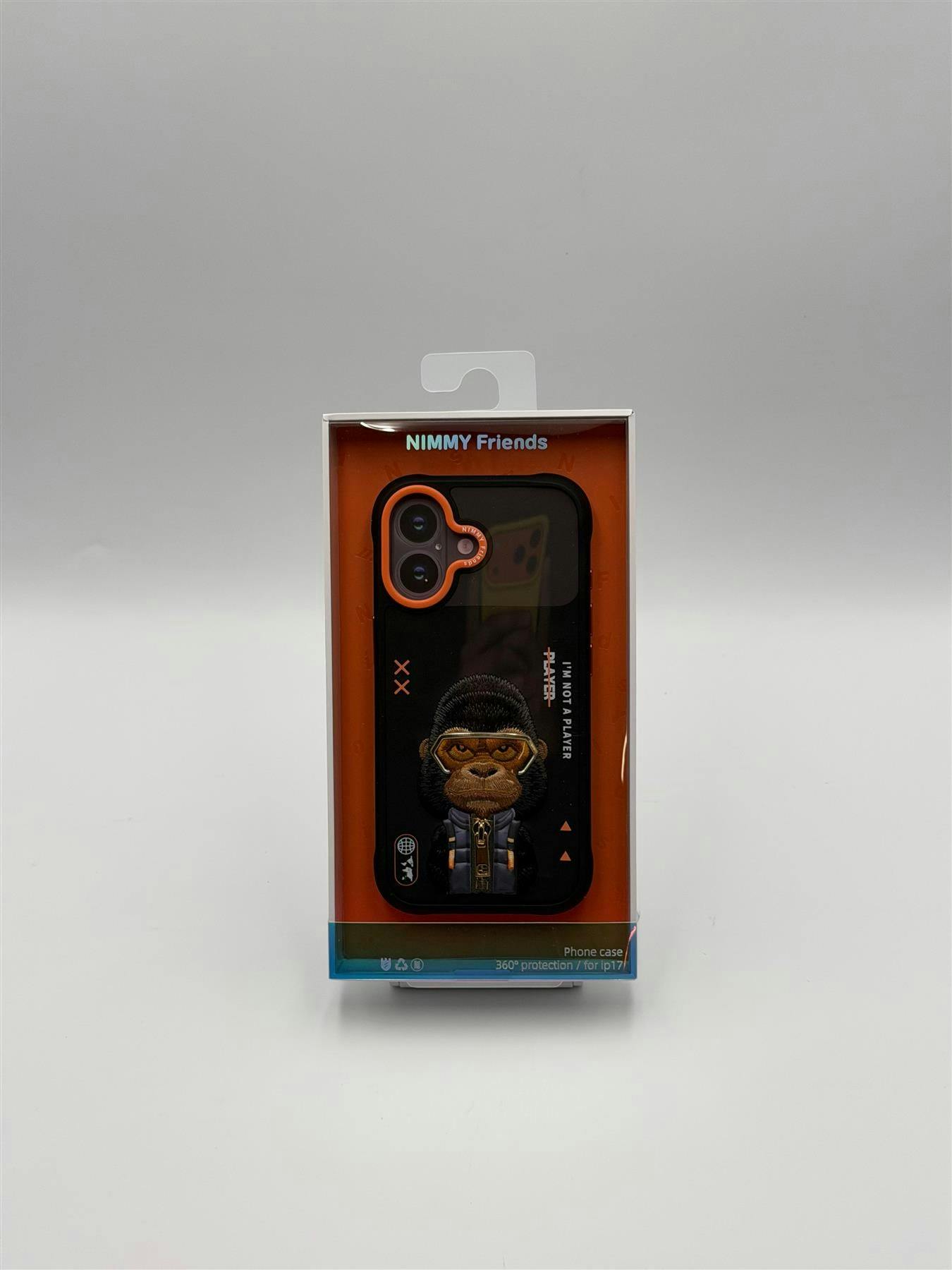 Nimmy Friends Black/Orange Nimmy Cool & Cute 2.0 Gorilla Case With Magsafe For Iphone 17 6.3" - N-Kmll-Ip17-016