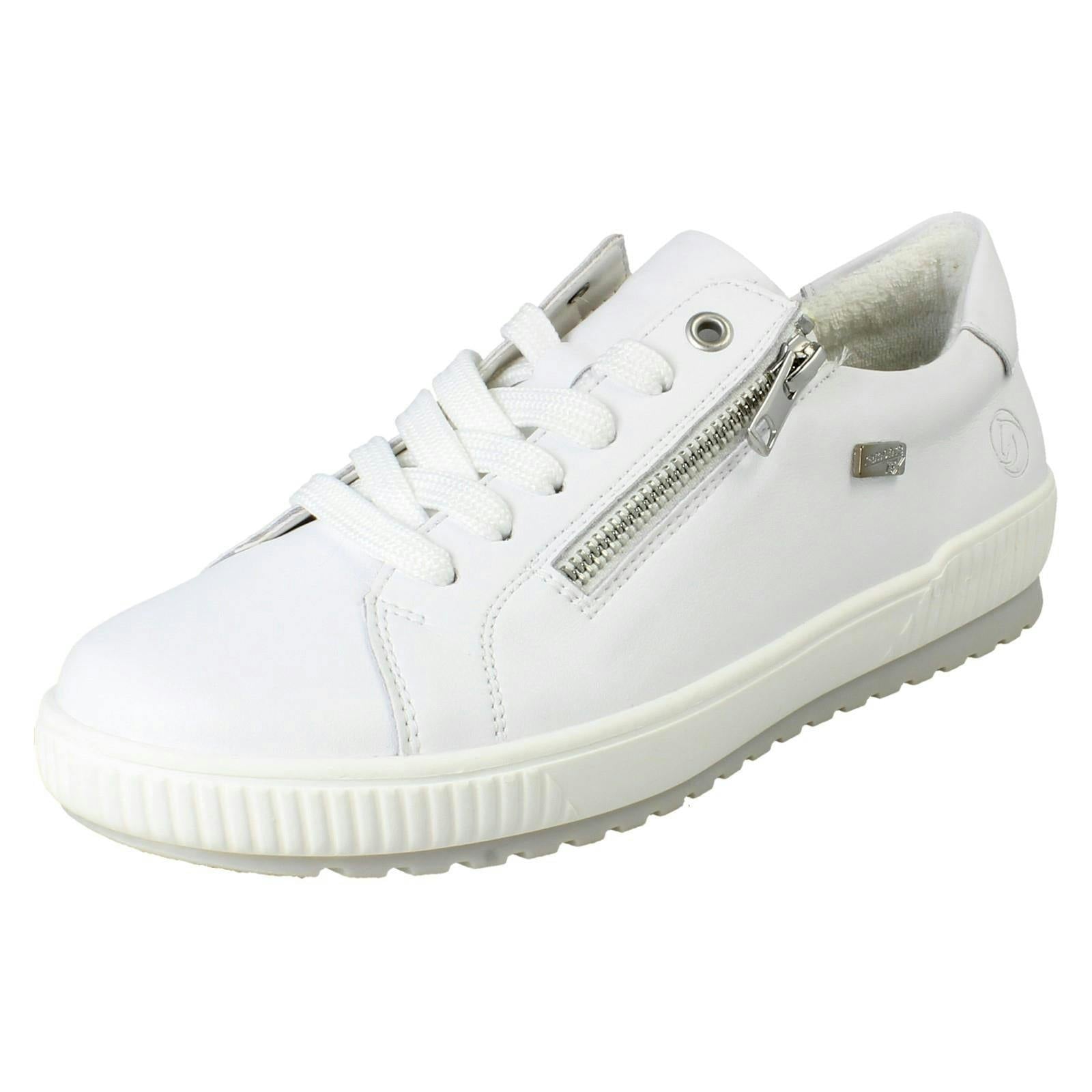 Remonte Women's White Casual Shoes With Side Zip And Tex D0700 - 80 - Uk 6.5