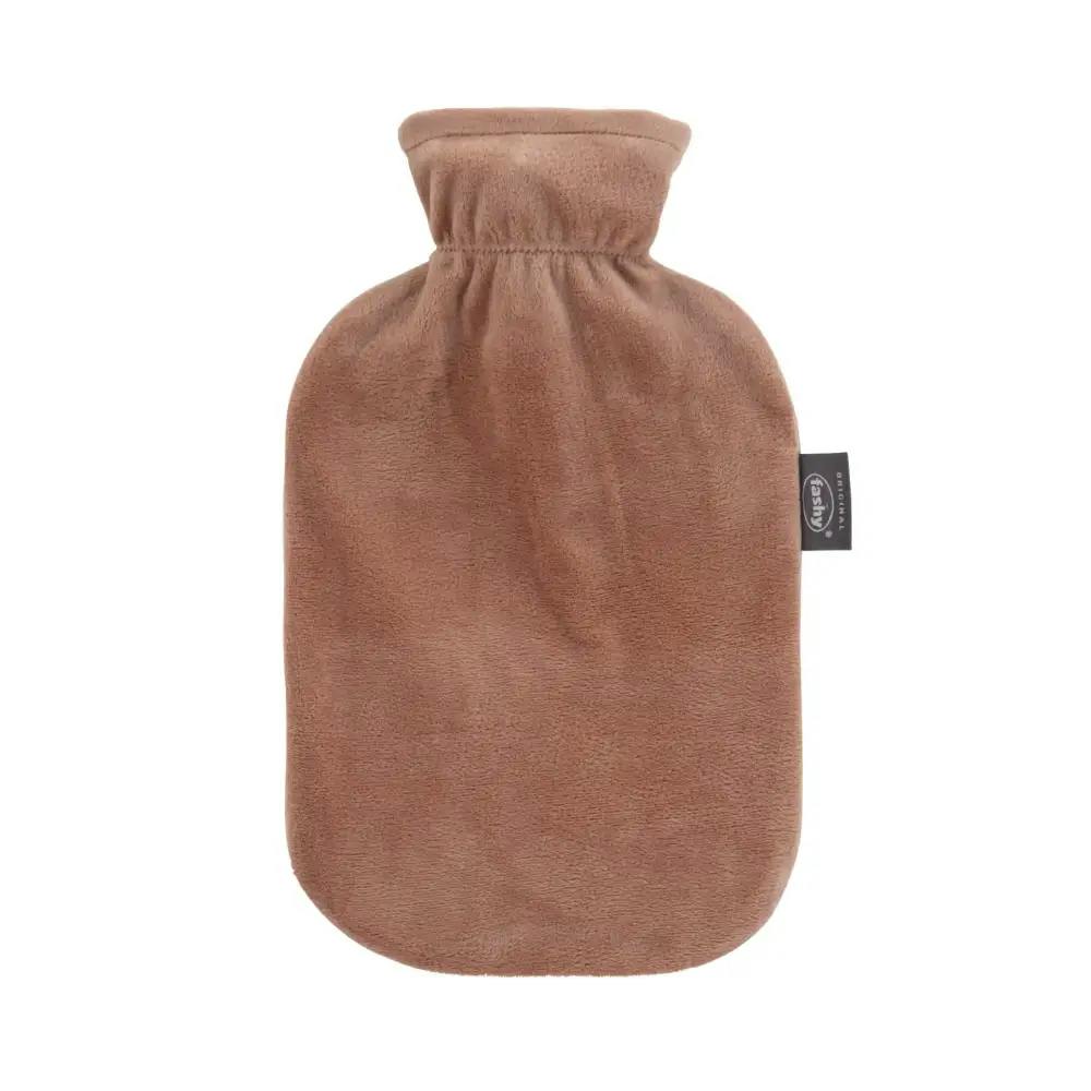 Fashy Beige 2 Litre Hot Water Bottle With Plush Cover