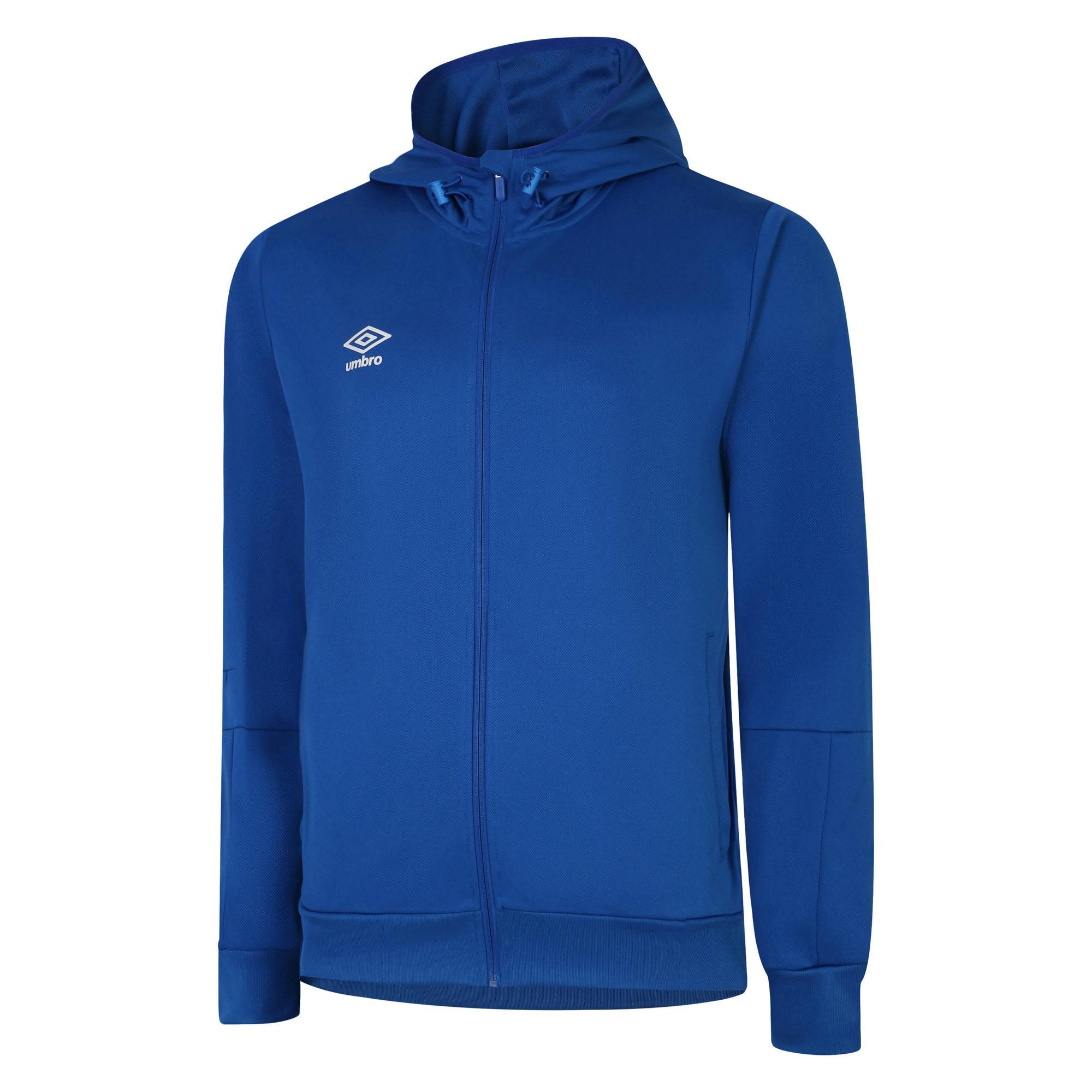 Umbro Men's Blue/White Total Training Knitted Full Zip Hoodie - Royal - Royal - S - 100% Polyester