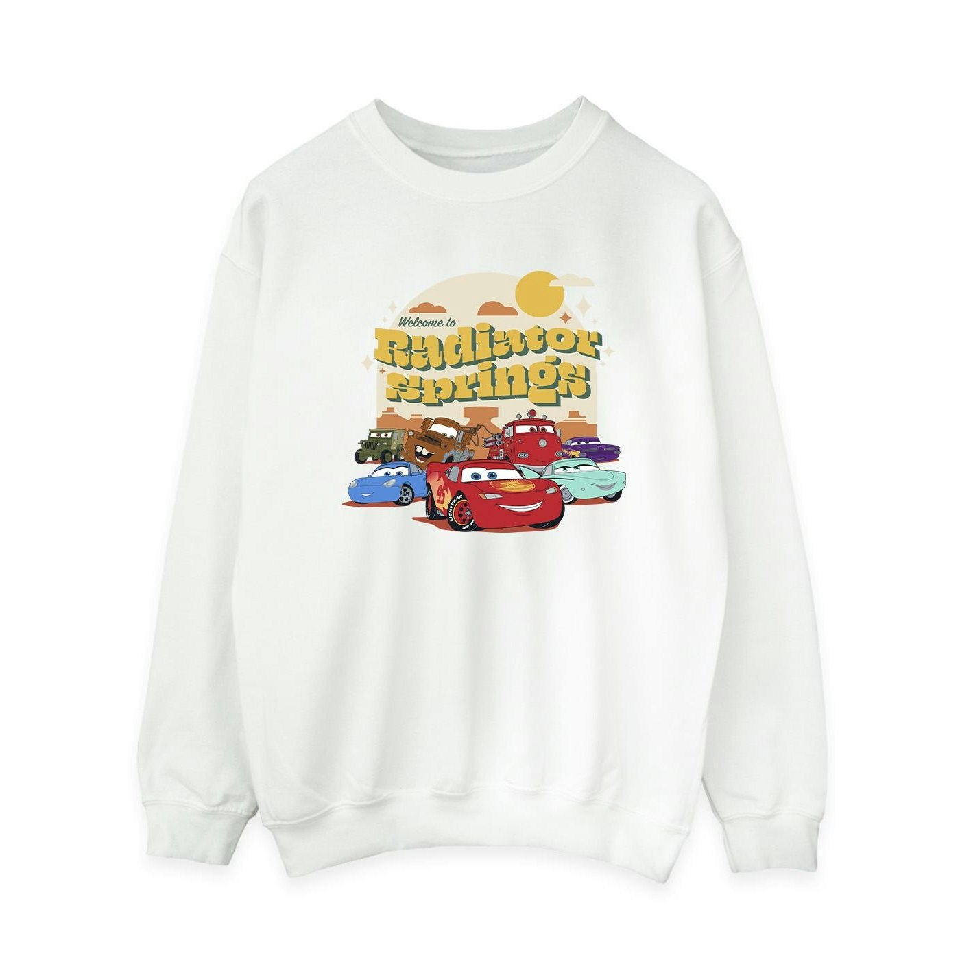 Disney Women's White / Cars Radiator Springs Group Sweatshirt - Xxl