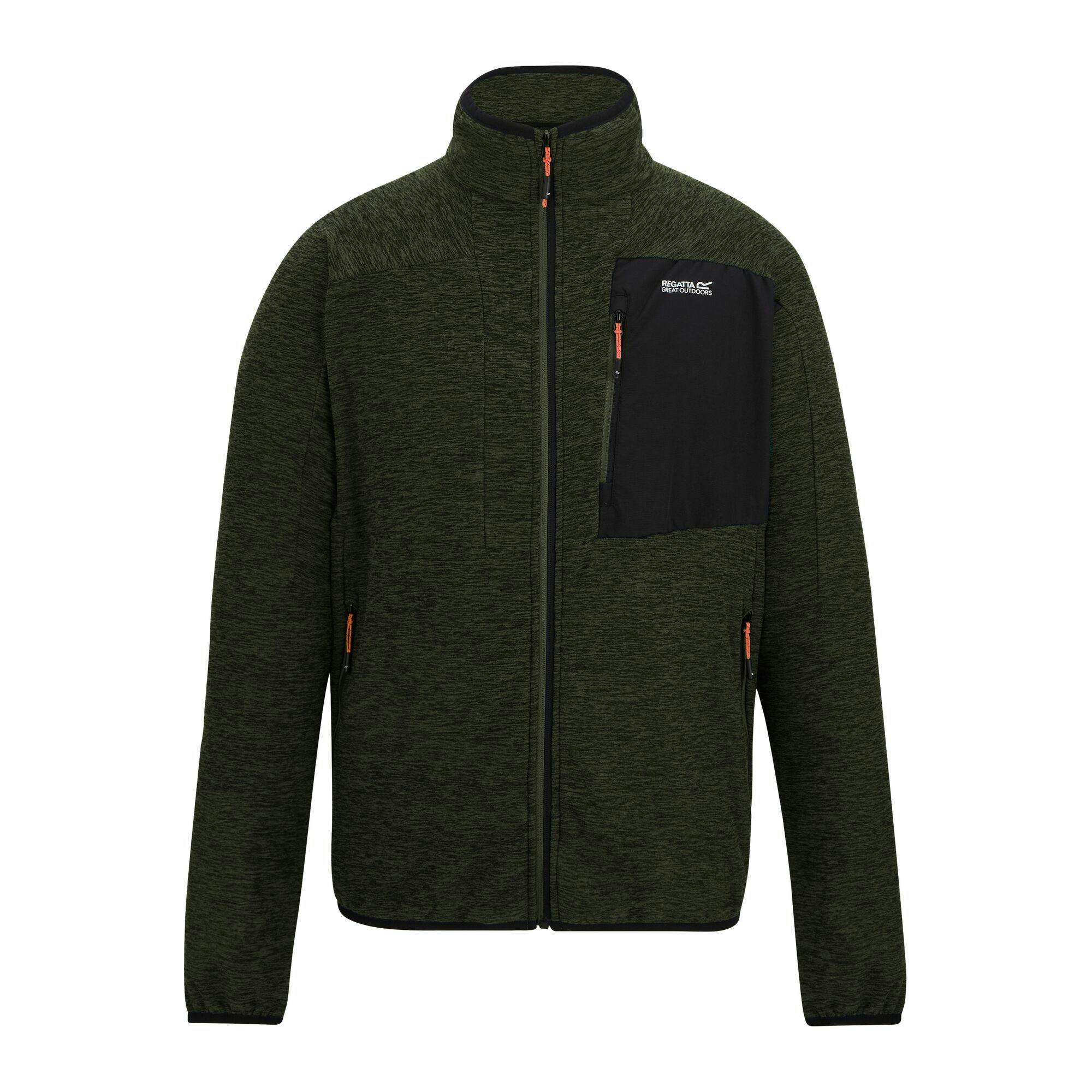 Regatta Men's Dark Scaris Full Zip Fleece Jacket - Khaki - Xxl - Khaki - 70% Polyester/30% Recycled Polyester