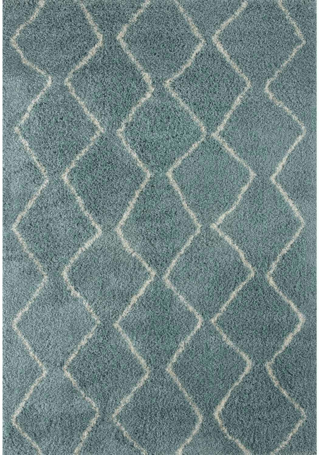 Rackhams Blue Moroccan Duck Egg Shaggy Rug | 850 - 160X230 Cm