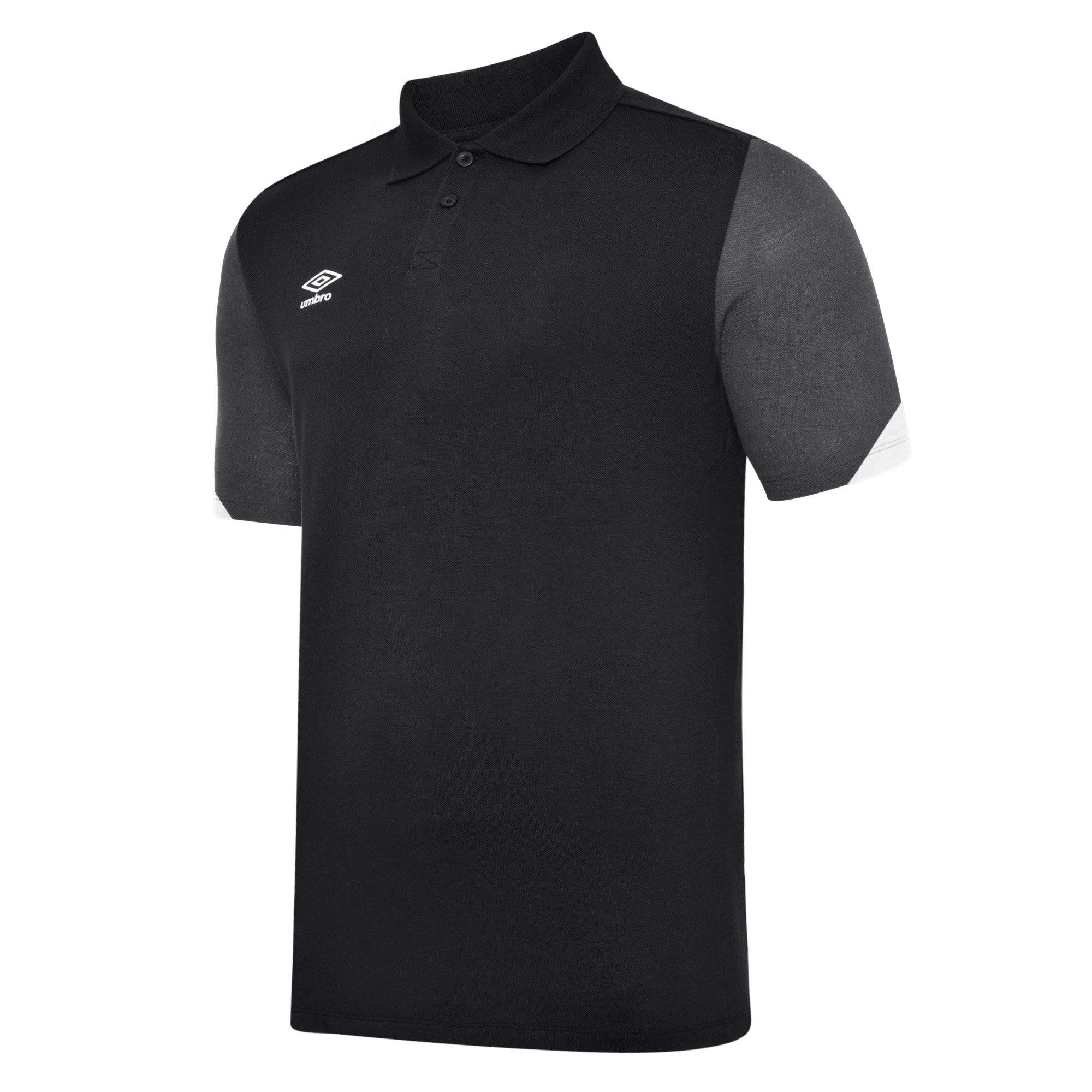 Umbro Men's Black/White Total Training Polo Shirt - /Carbon - Xxl - /Carbon - 100% Polyester
