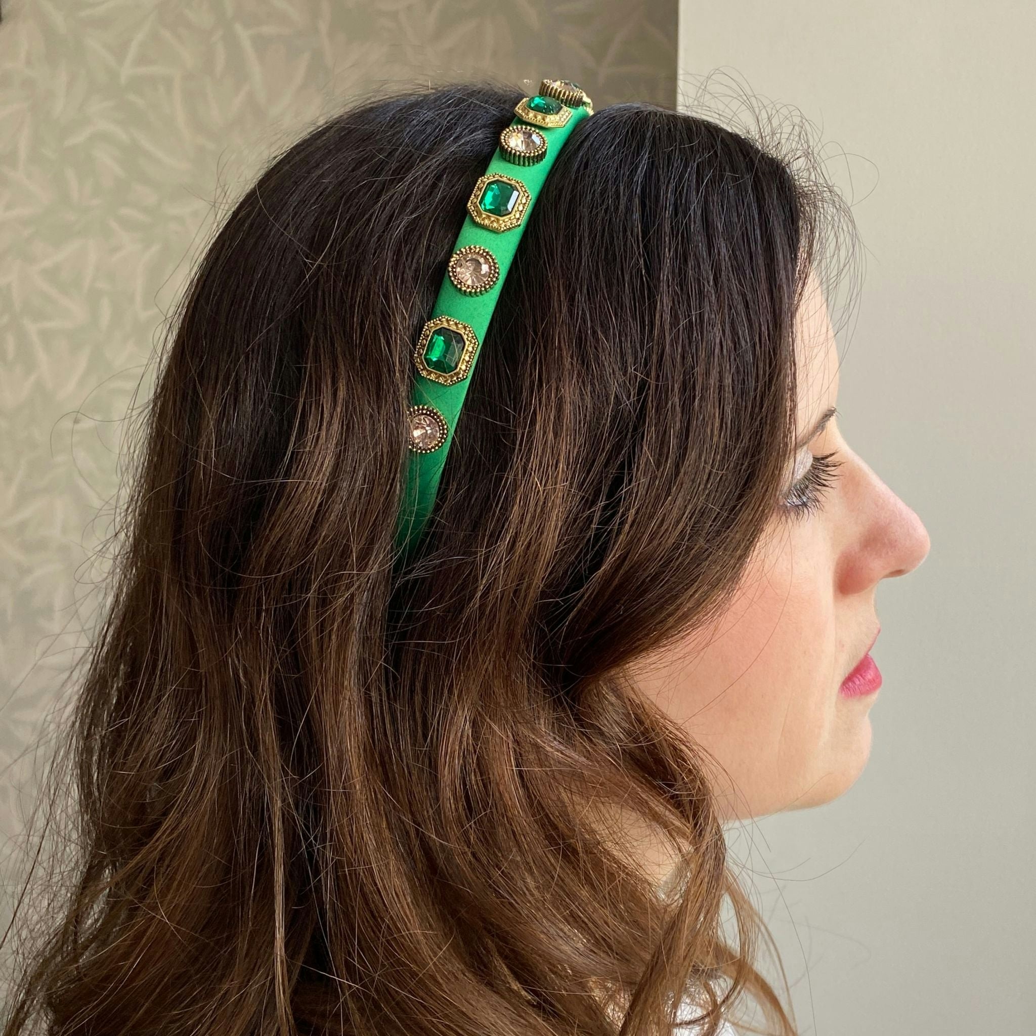 Queenmee Accessories Green Headband Emerald Headband Vintage Hair Band