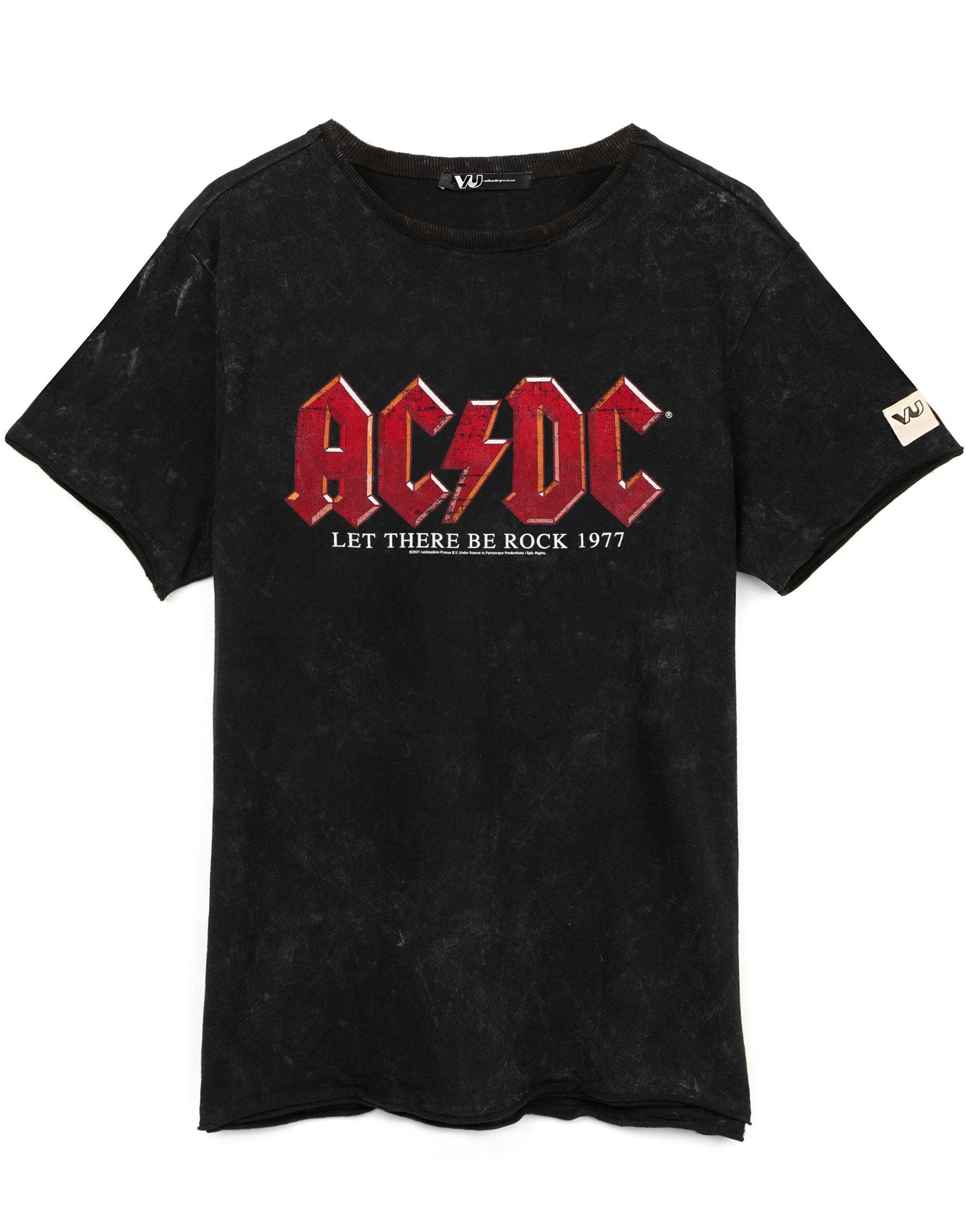 Vanilla Underground Men's Black Ac/Dc Band Logo Short Sleeved T-Shirt - XX-Large