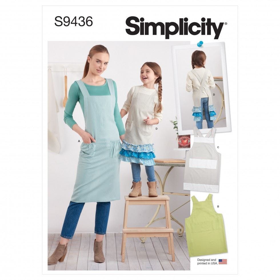 Simplicity Women's Sewing Pattern 9436, Aprons For Kids, A (Xs - L / Xs - Xl) - Easy - A (Xs - L / Xs - Xl)