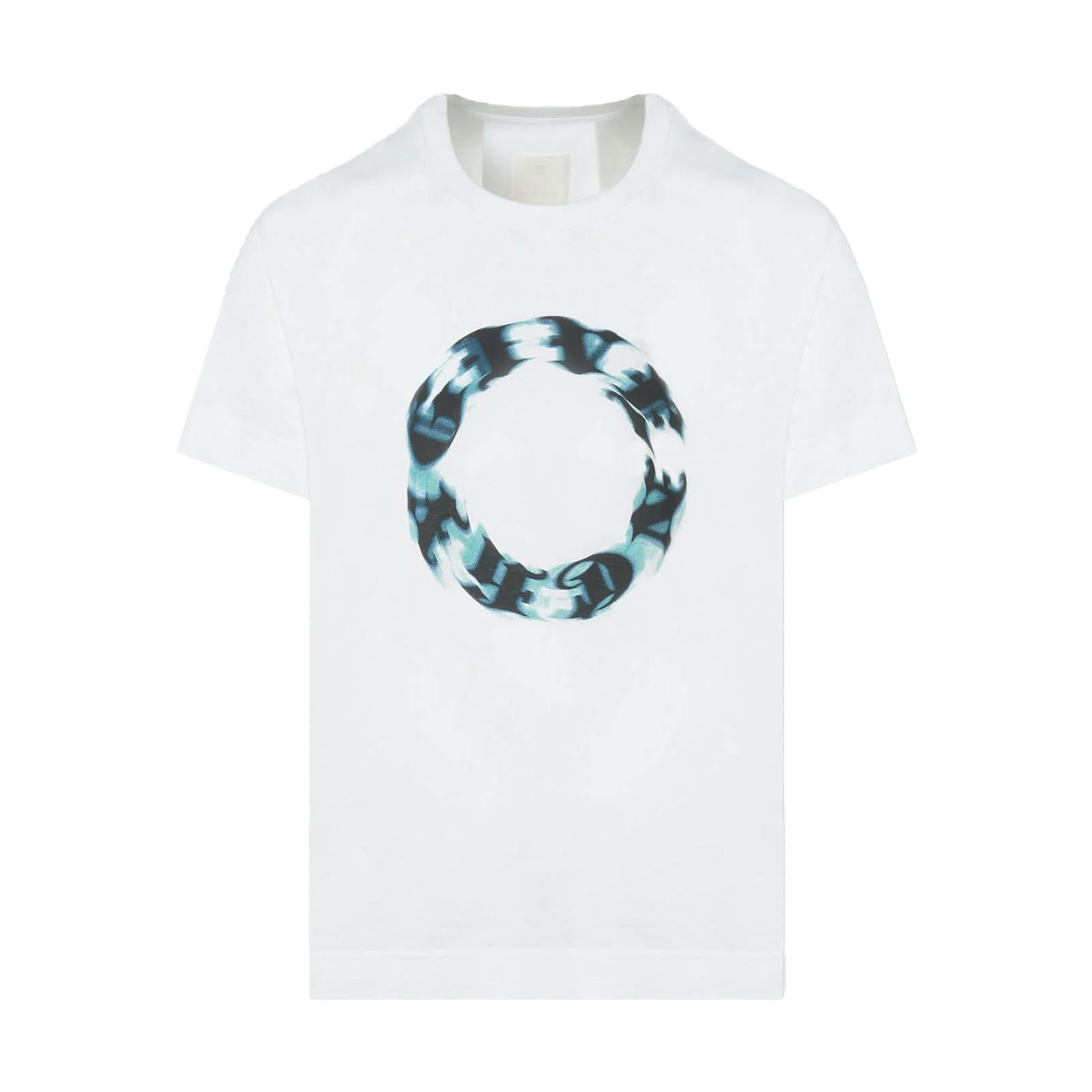 Givenchy White Circle Logo Oversized T-Shirt In - S