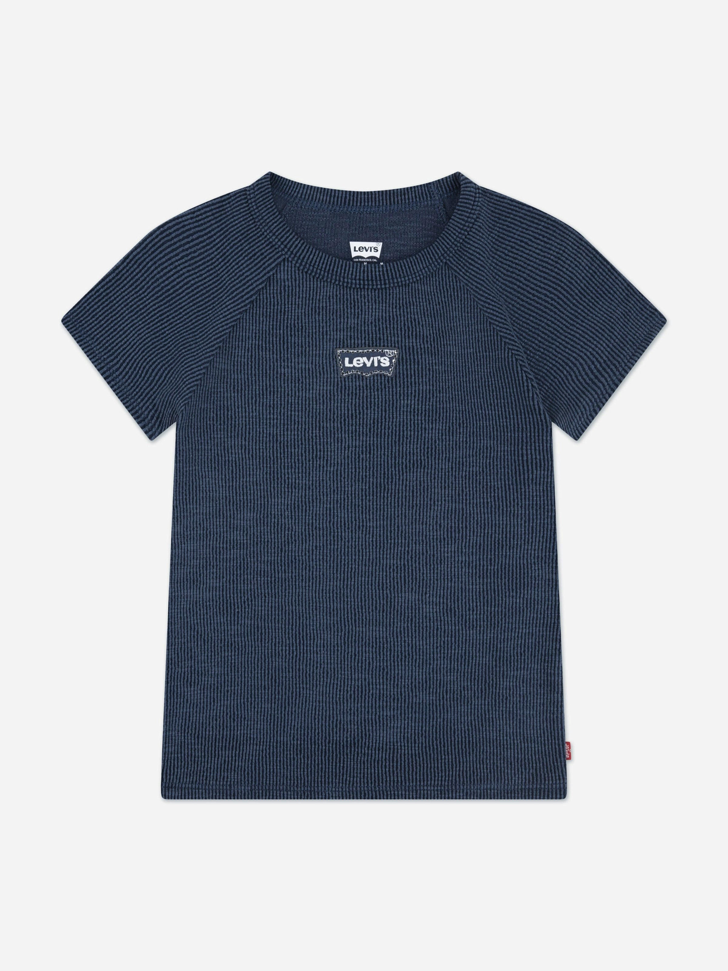 Levi's Kids Wear Girls Blue Levi's Logo Raglan Top In - 12 Yrs
