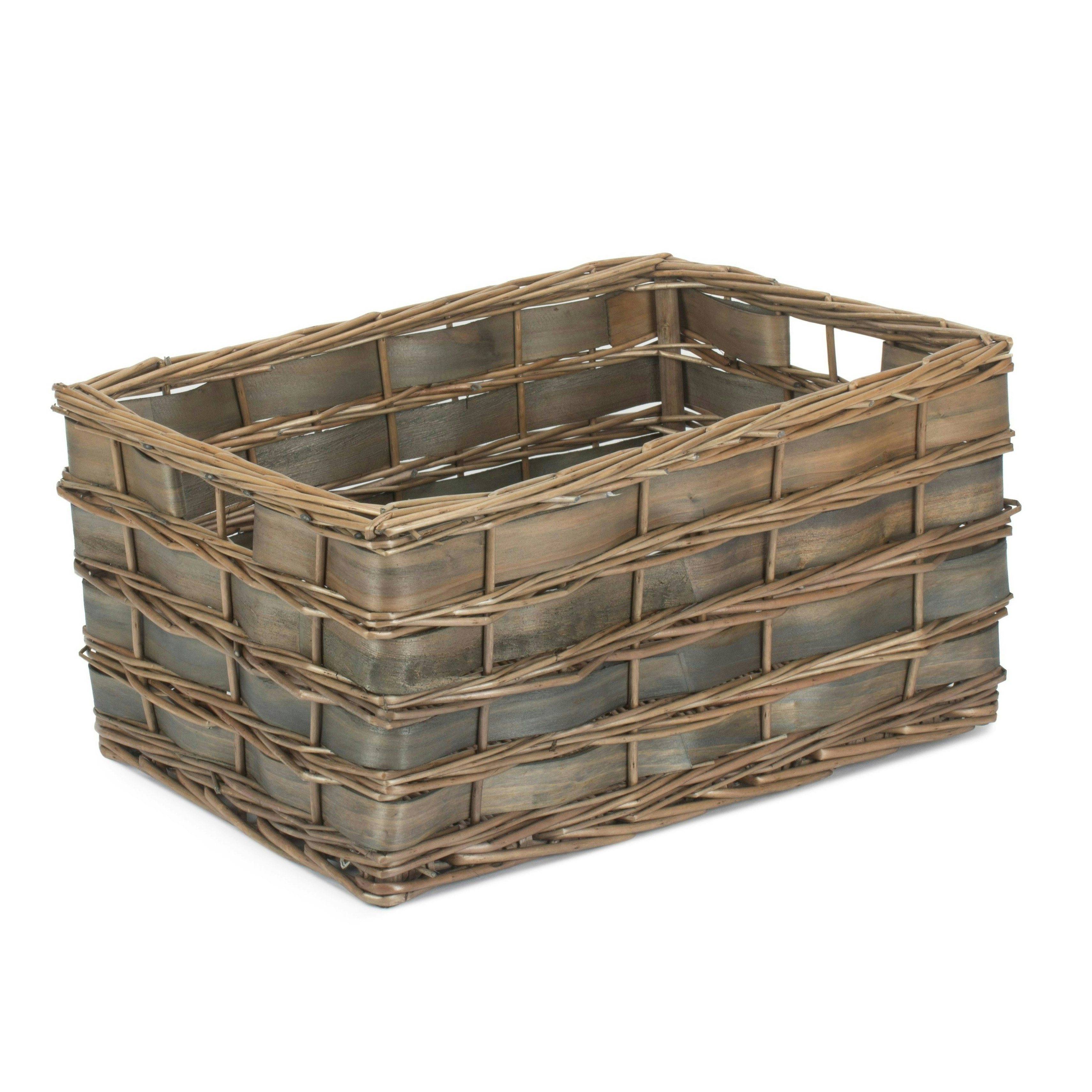 Red Hamper Red/Grey Hamper Unlined Scandi Storage Basket - Large