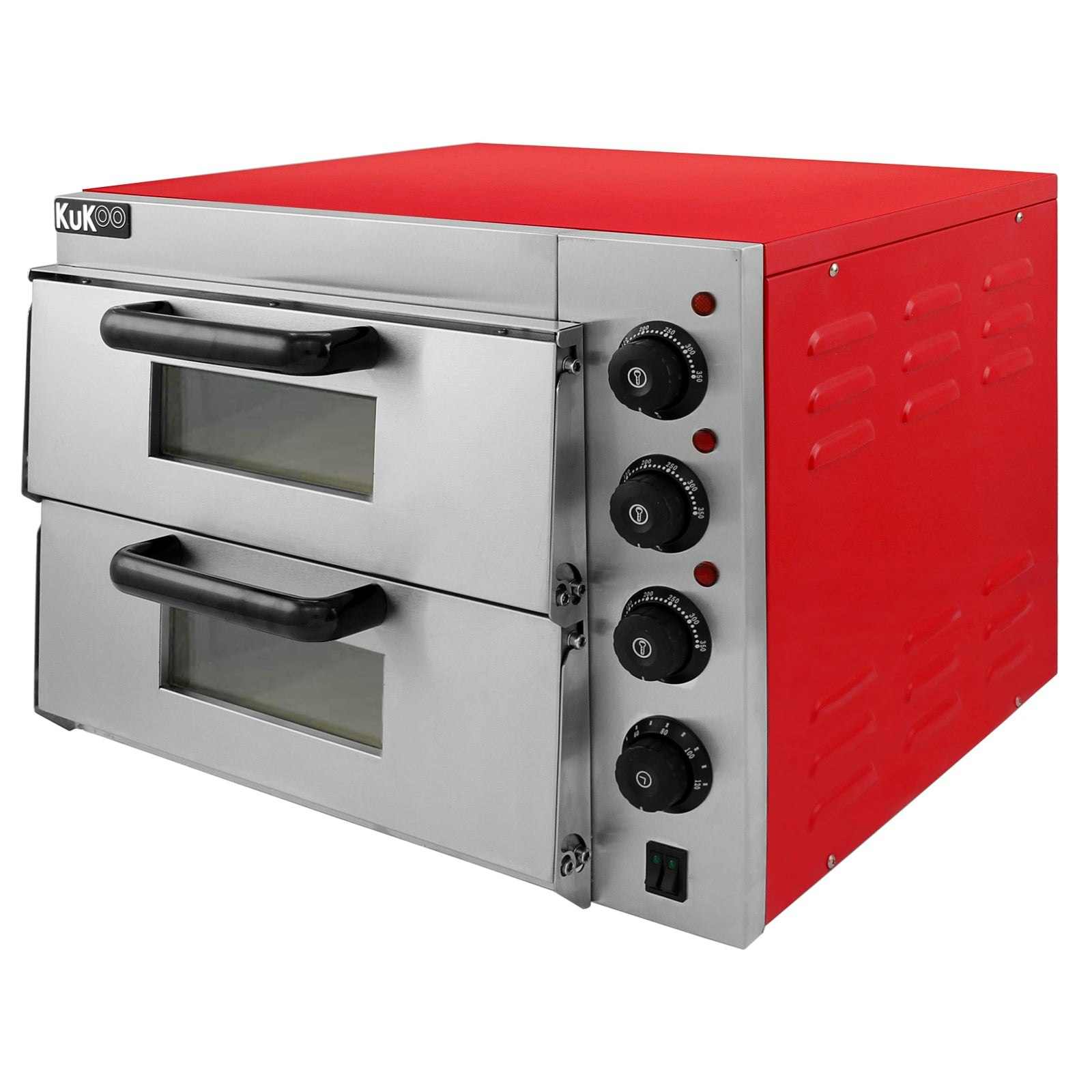 Kukoo Red 16" Twin Deck Electric Pizza Oven