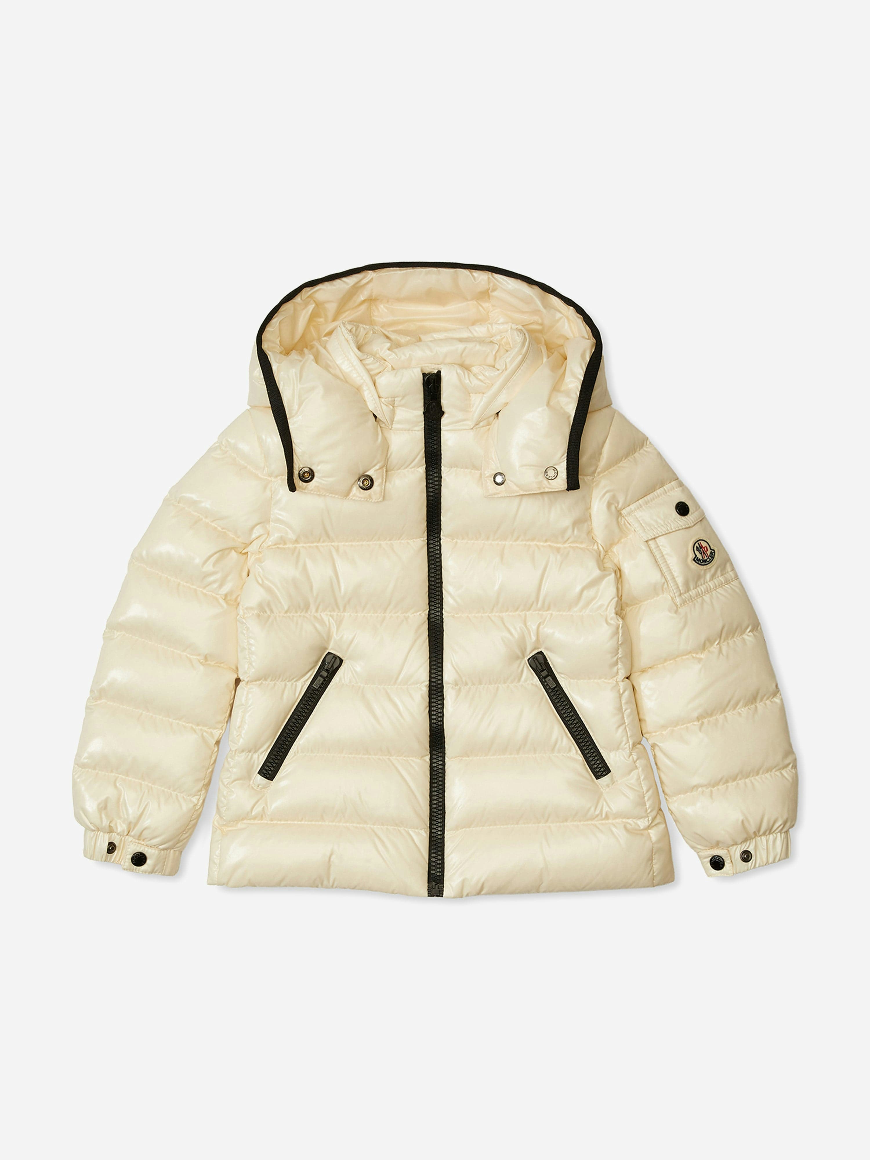Moncler Enfant Girls Ivory Down Padded Bady Jacket In - 10 Yrs