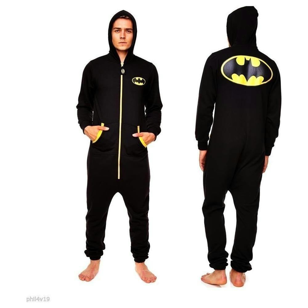 Batman Men's Onesie Jumpsuit - Superhero Bat Costume For Adults