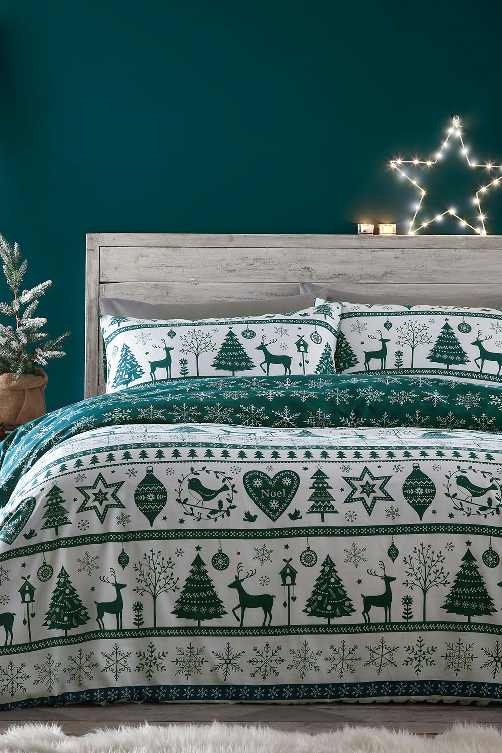 Portfolio Home Noel Duvet Cover Set - Teal - Single