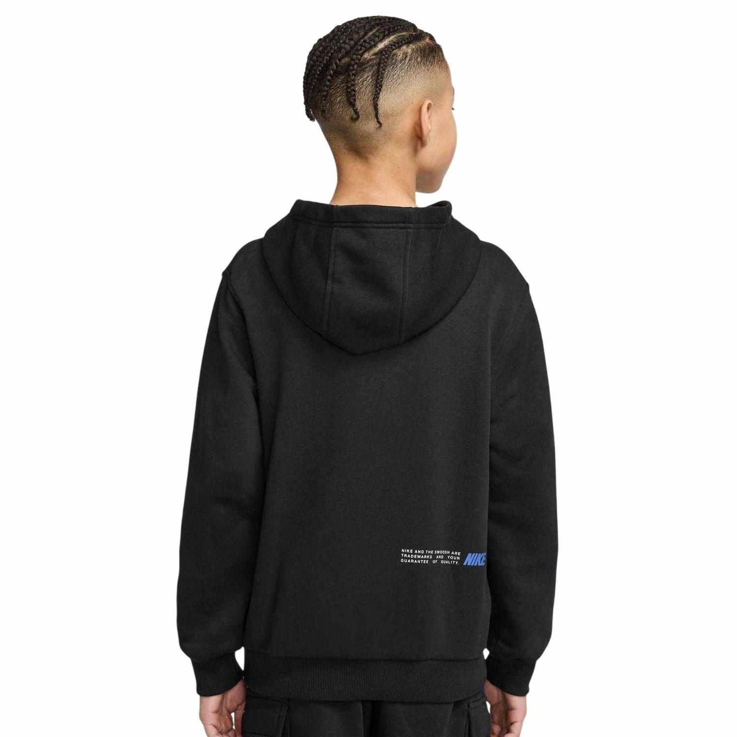 Nike Black Kids Club Fleece Pullover Hoodie - 13 Years - 82% Cotton/18% Polyester