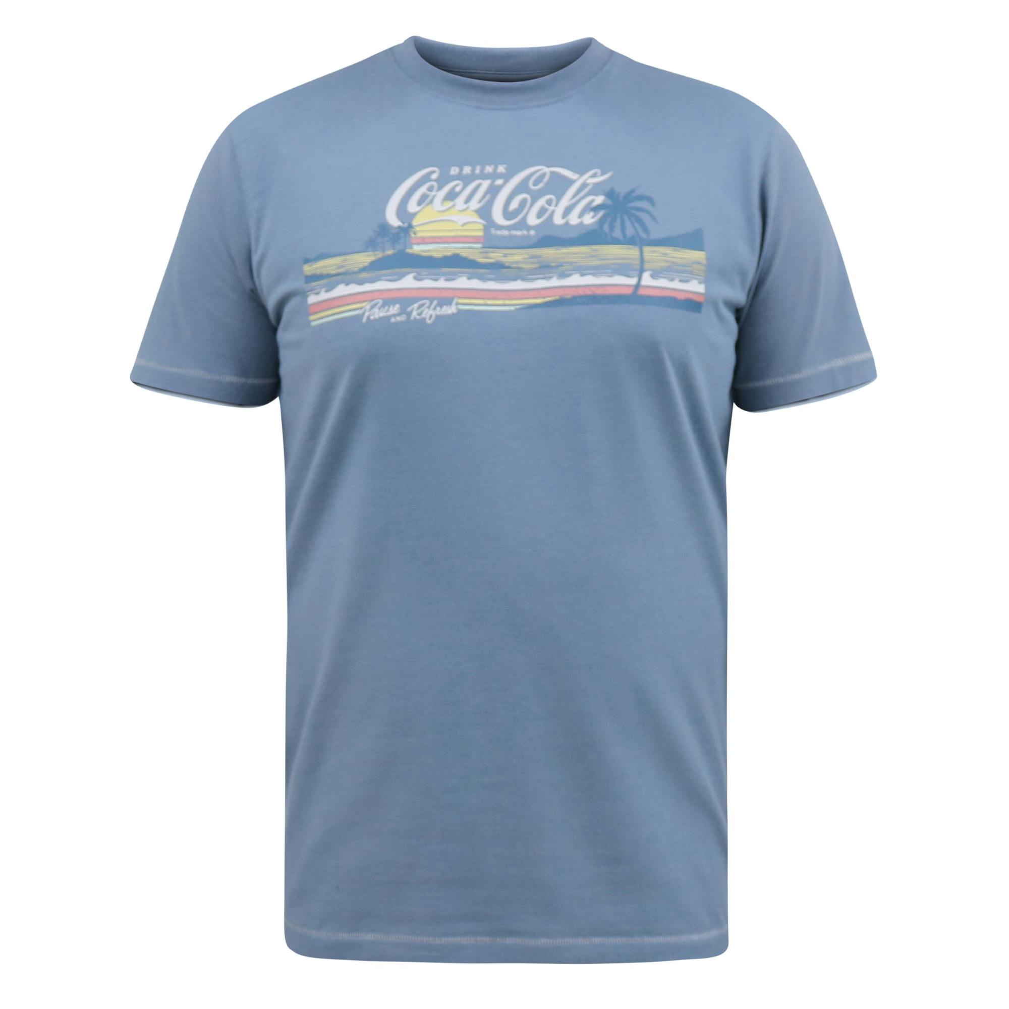 Duke Men's D555 Norfolk Beach Scene Coca Cola T-Shirt - Denim Marl - Xl - Denim Marl - 60% Cotton/40% Polyester