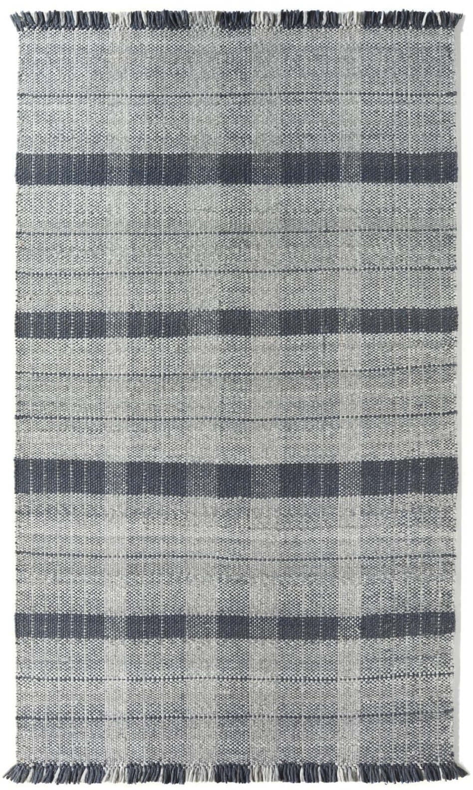 The Rugs Grey/Light Highland Navy Checkered Rug - 200X290 Cm