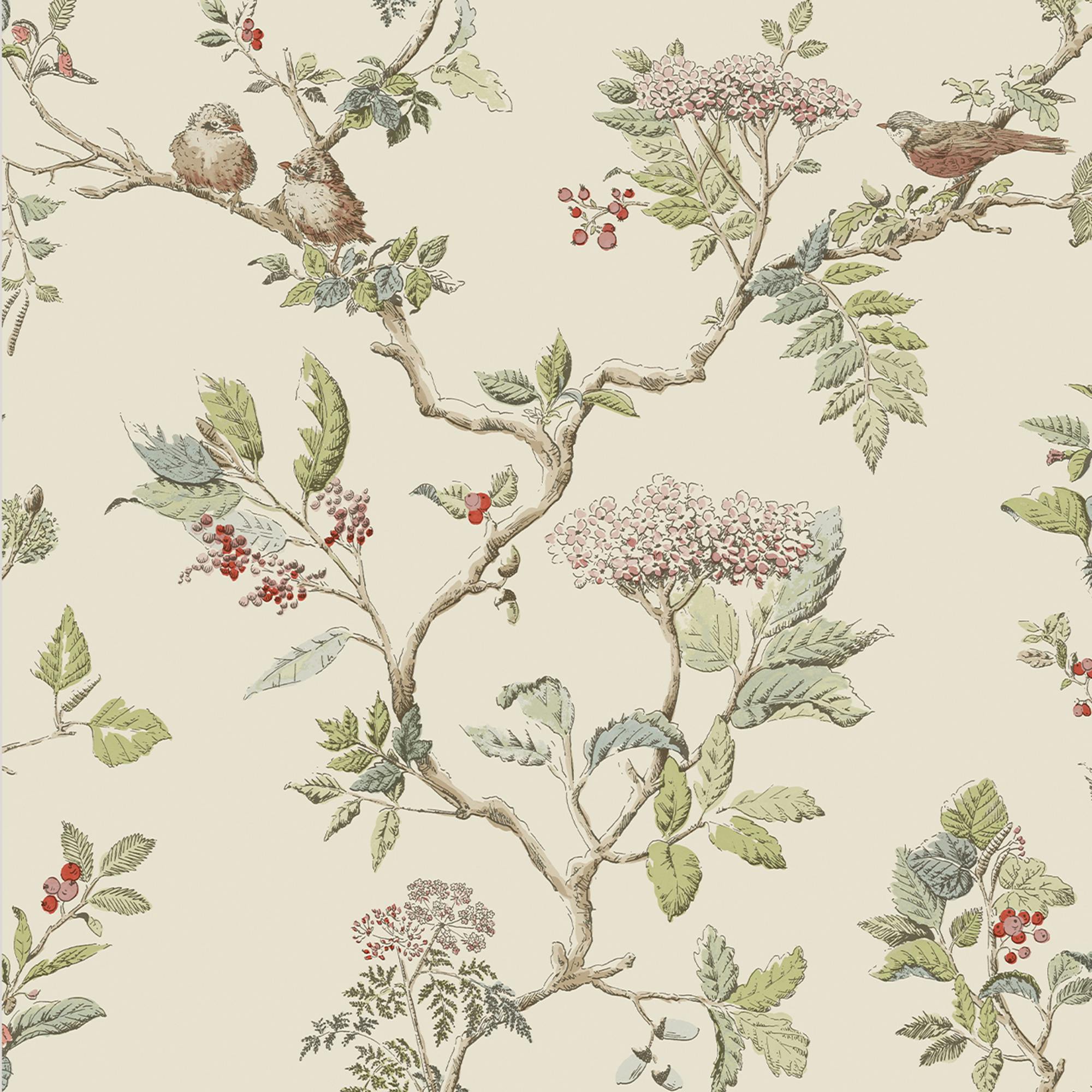 Laura Ashley Elderwood Wallpaper - Natural - 10M