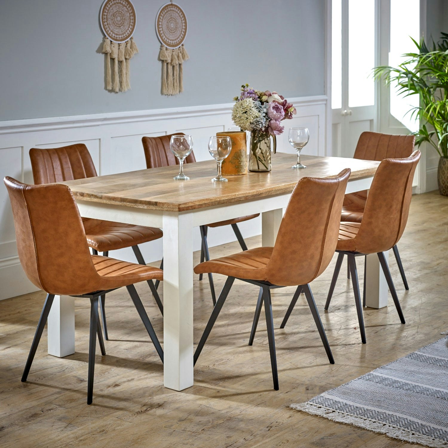 Ih Design White Milano Solid Mango Wood Dining Table 170Cm - Wood - 170X85x76 Cm (Lxdxh) - Dining Table