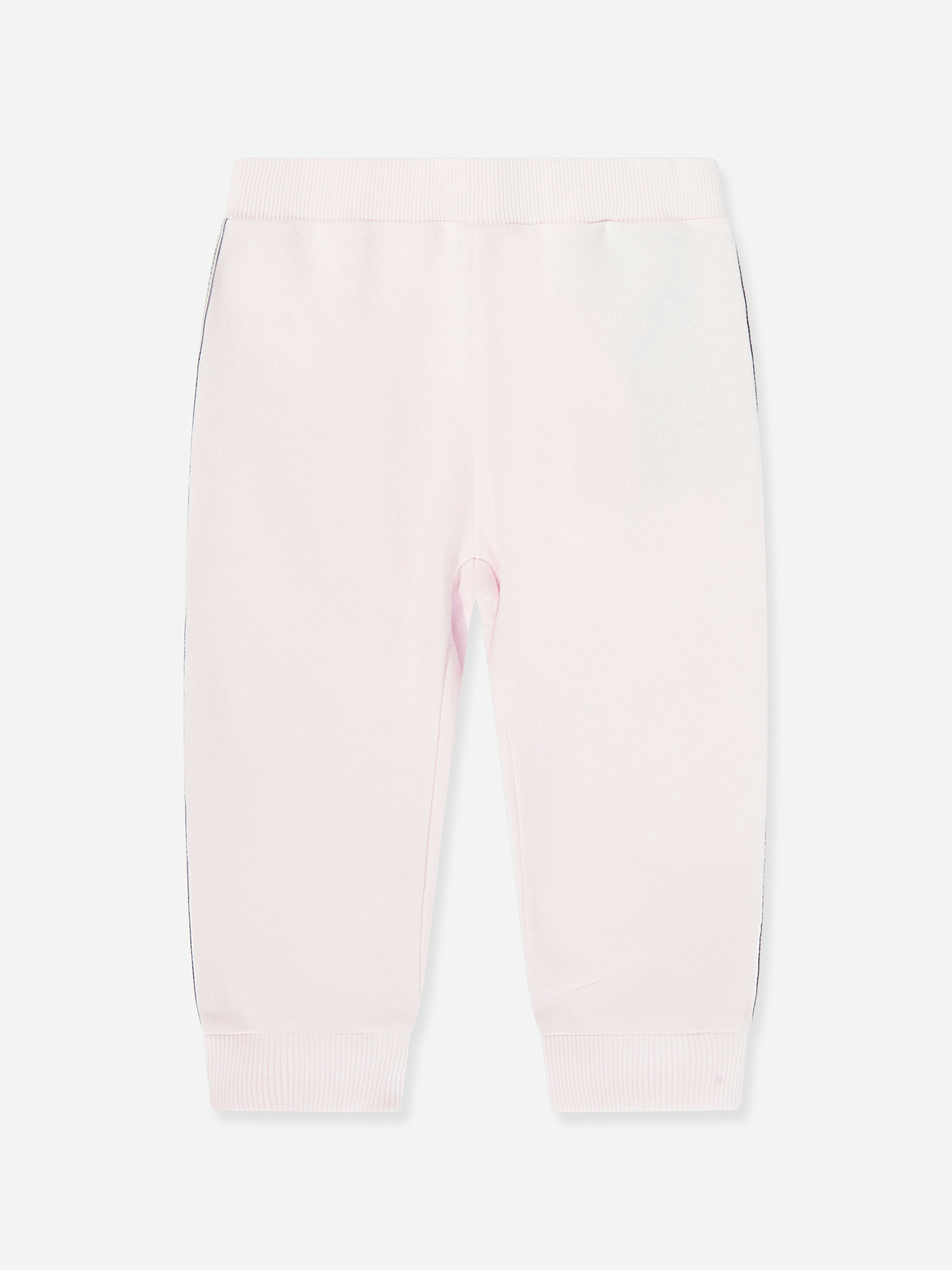 Balmain Women's Pink Baby Girls Logo Tape Joggers In - 36 Mths