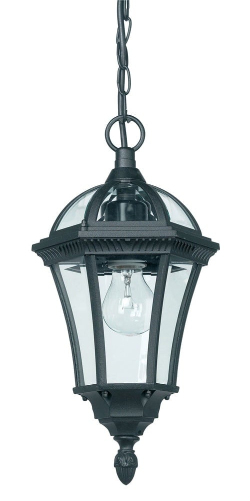 Rackhams Black/Light Exterior Hanging Porch Lantern Pendant