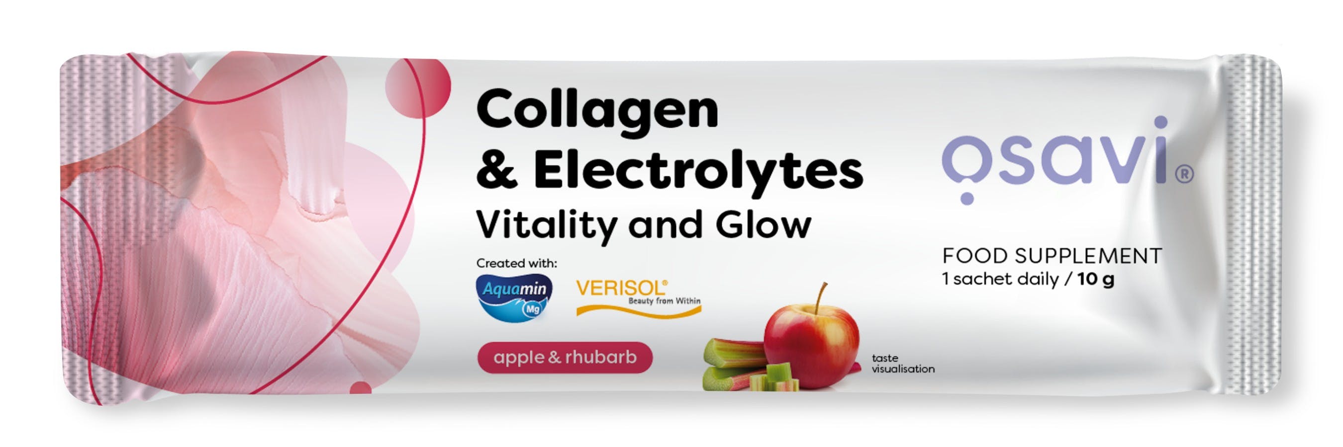 Osavi Collagen Electrolytes Vitality And Glow, Apple & Rhubarb - 10G (1 Serving)