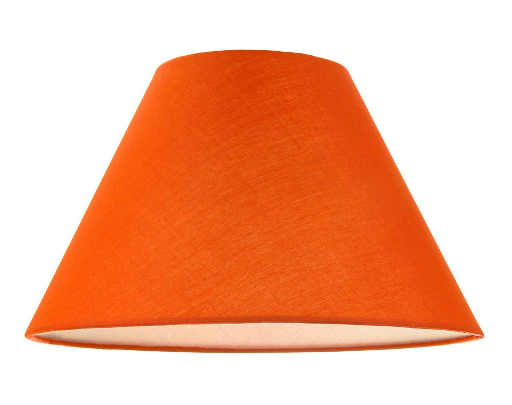 Rackhams Orange/White 12" Vibrant Oange Cotton Coolie Lampshade Suitable For Table Lamp Or Pendant