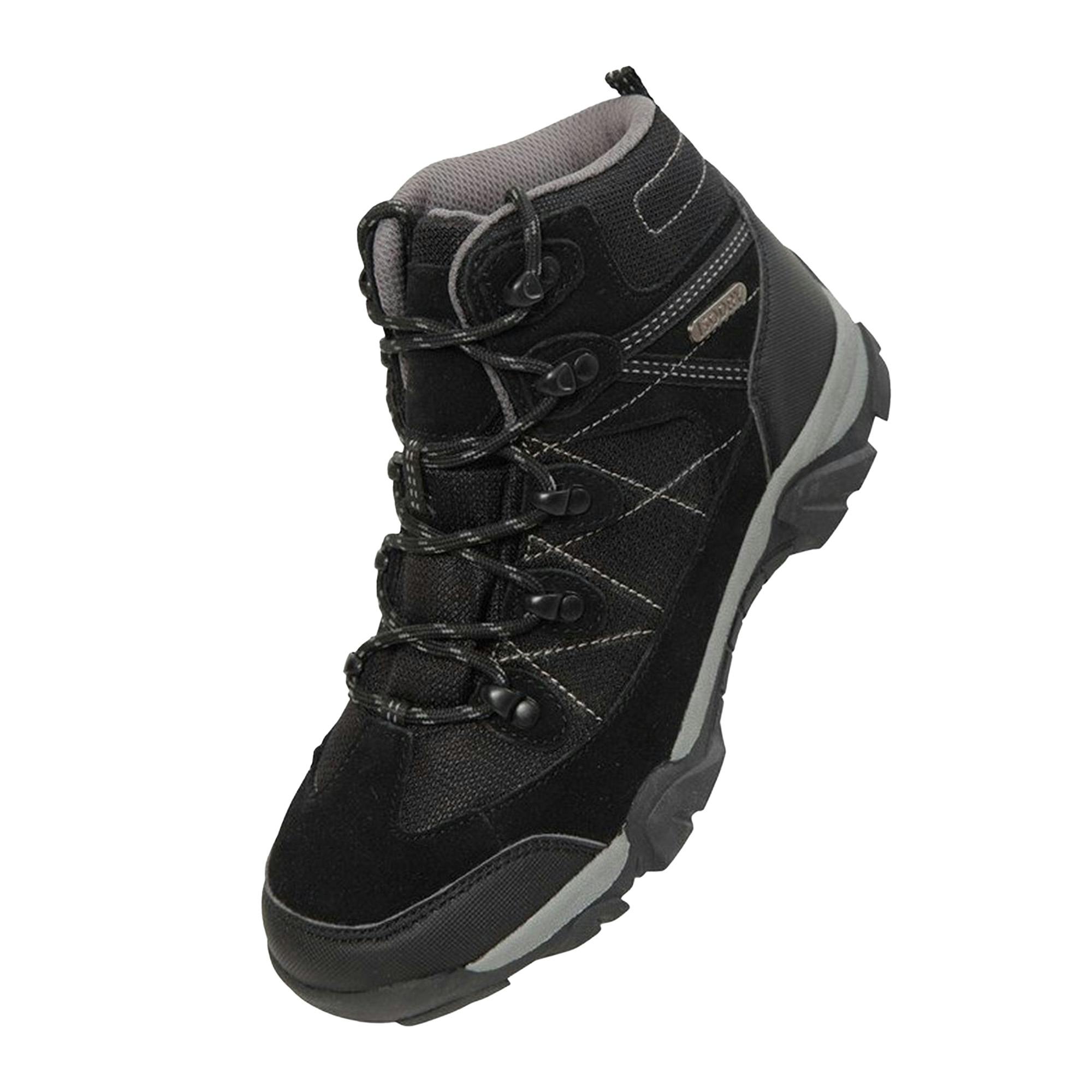 Mountain Warehouse Black Kids Trail Suede Walking Boots - 13 Uk Child - 40% Ripstop/20% Suede/10% Rubber/10% Phylon/10% Eva/10% Mesh