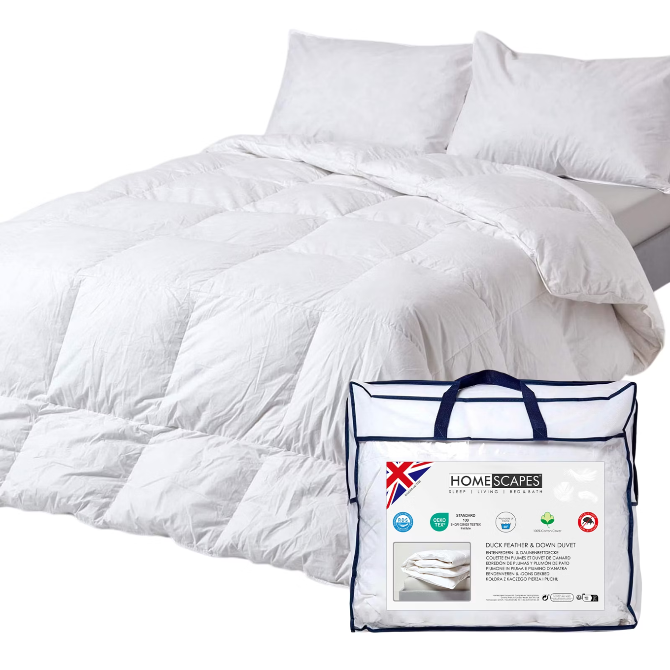 Homescapes Duck Feather And Down 10.5 Tog Duvet - King