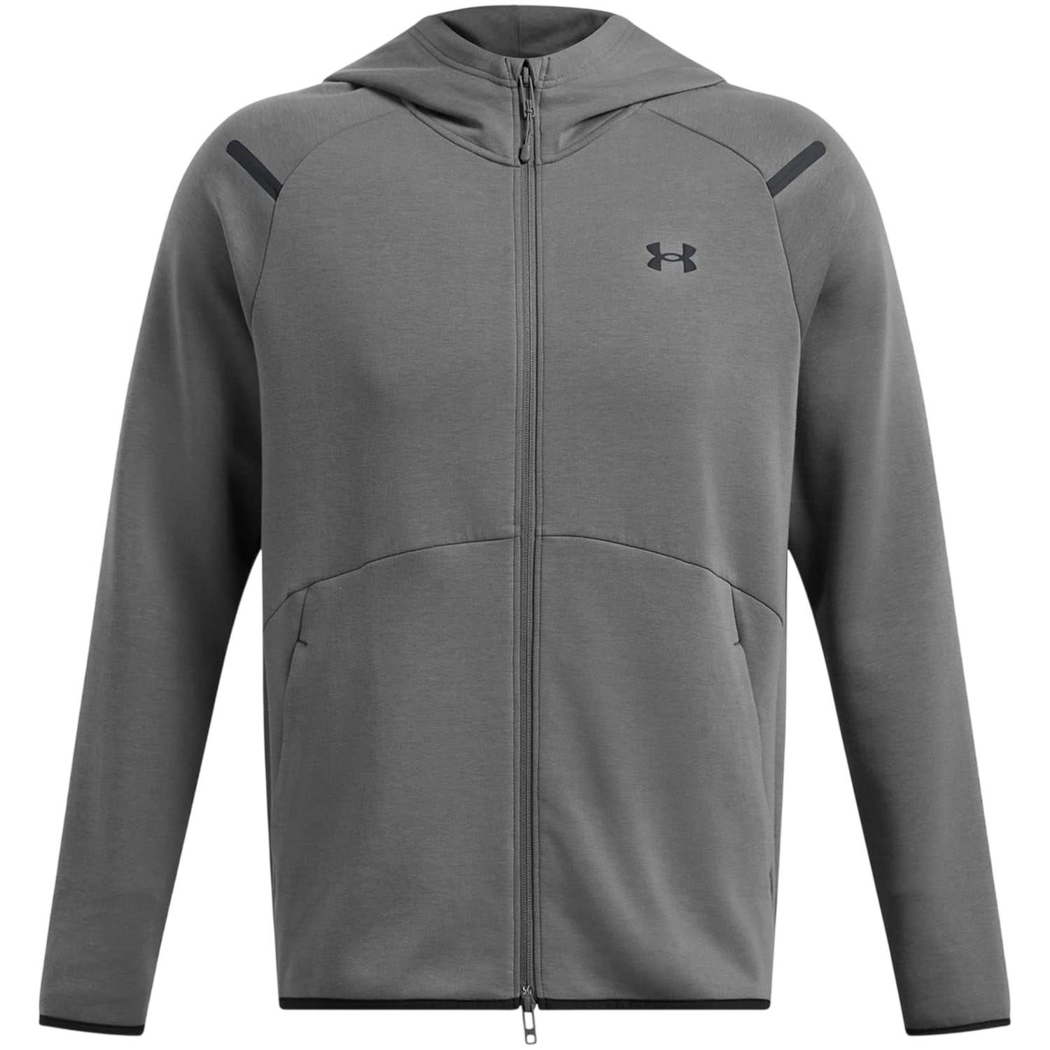 Under Armour Men's White Unstoppable Full Zip Hoodie - Castlerock - M - Castlerock - 65% Polyester/29% Cotton/6% Elastane
