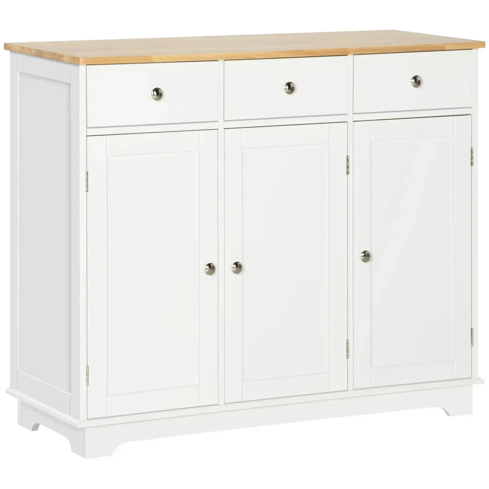 B&Q -  Modern Sideboard Buffet Cabinet With Storage Cabinets And Drawers White - Image 9