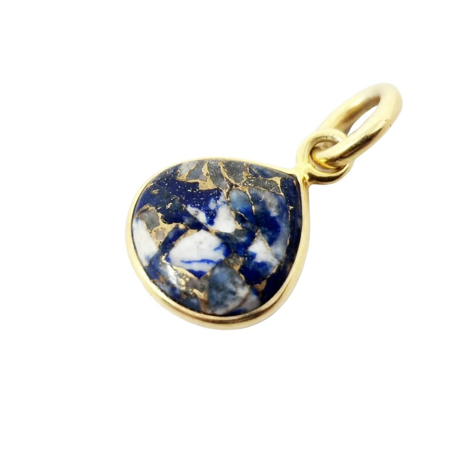 Harfi Gold 18Ct Plated Lapis Lazuli Heart Birthstone Pendant