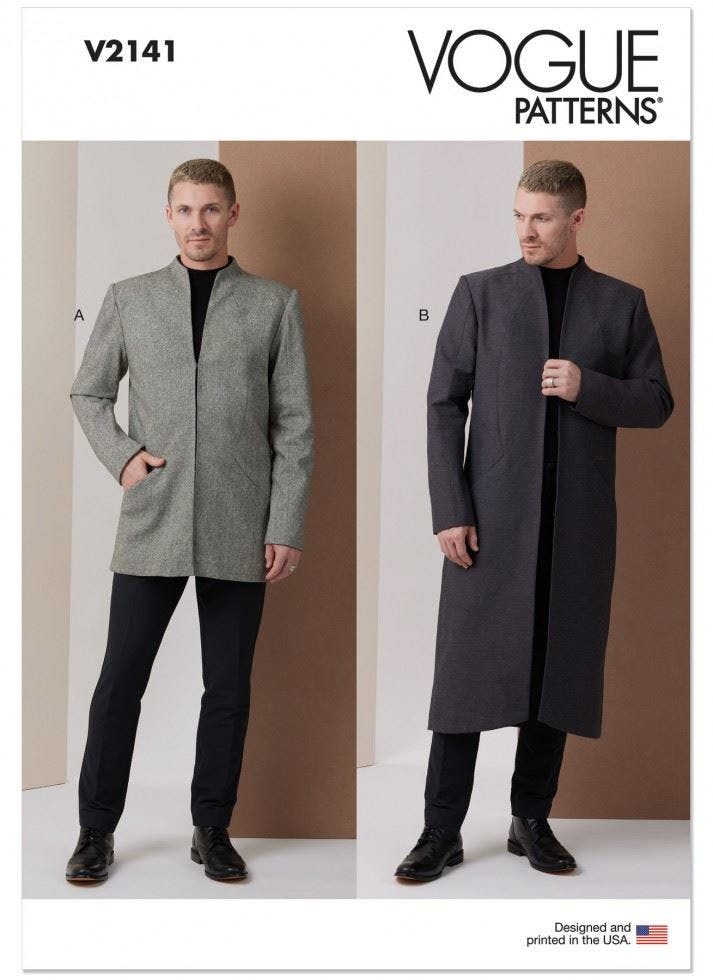 Vogue Men's Sewing Pattern 2141, Coats, Jackets For Aa (34-36-38-40-42) - Intermediate - Aa (34-36-38-40-42)