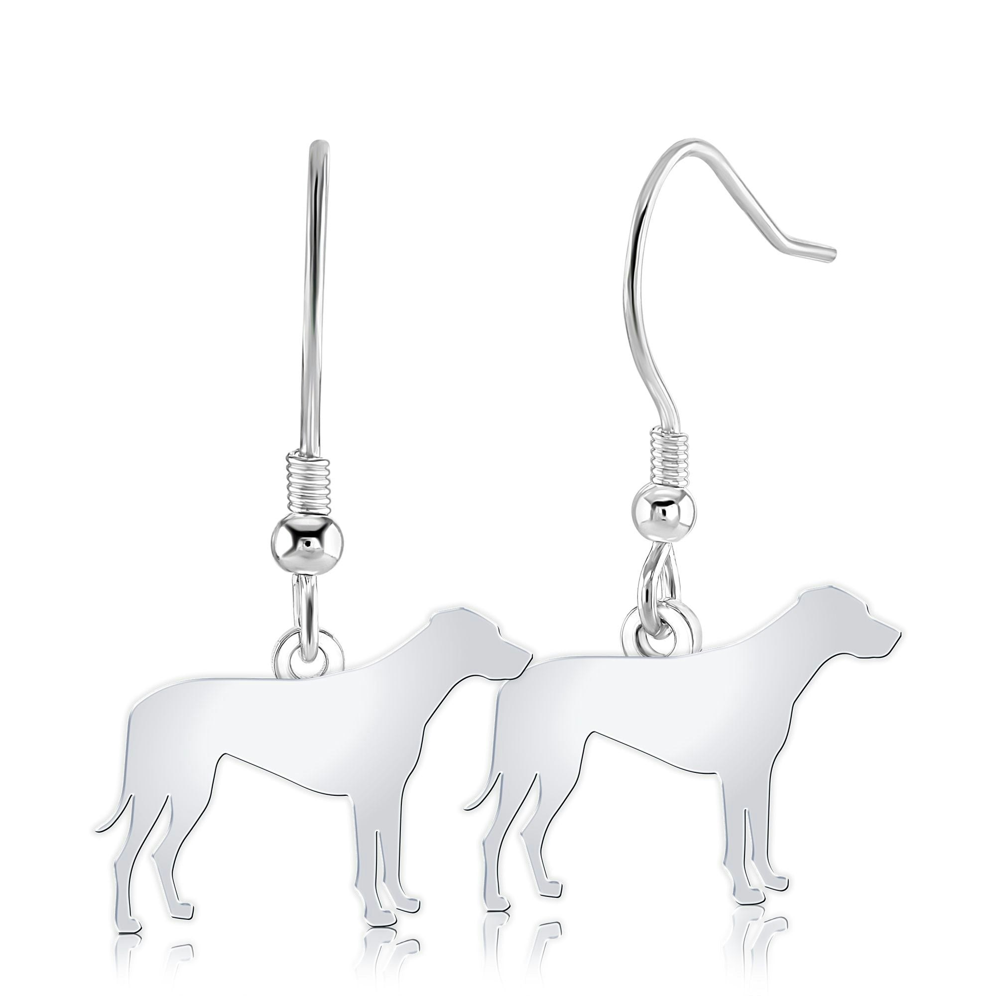 Mylee London Silver Rhodesian Ridgeback Silhouette Earrings - No - Hook