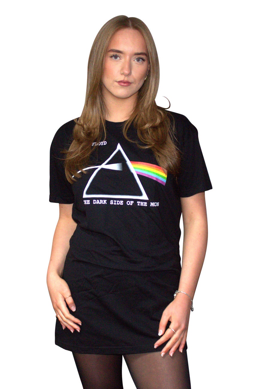 Paradiso Clothing Women's Pink/Dark Floyd Side Of The Moon Courier T Shirt Dress - M
