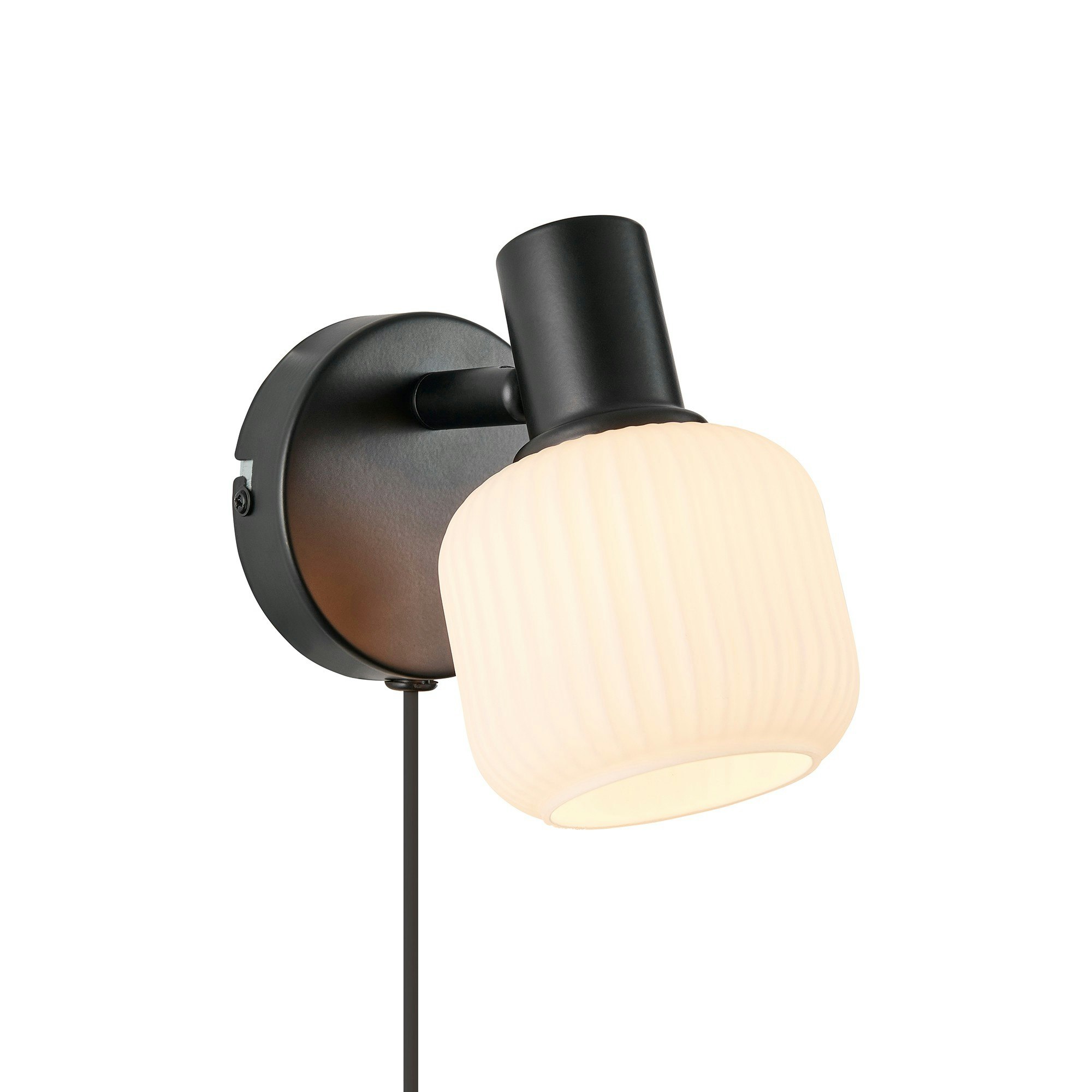Nordlux Milford Wall Light Black Glass Bedroom E14 Switch Plug in/Mains - Image 4