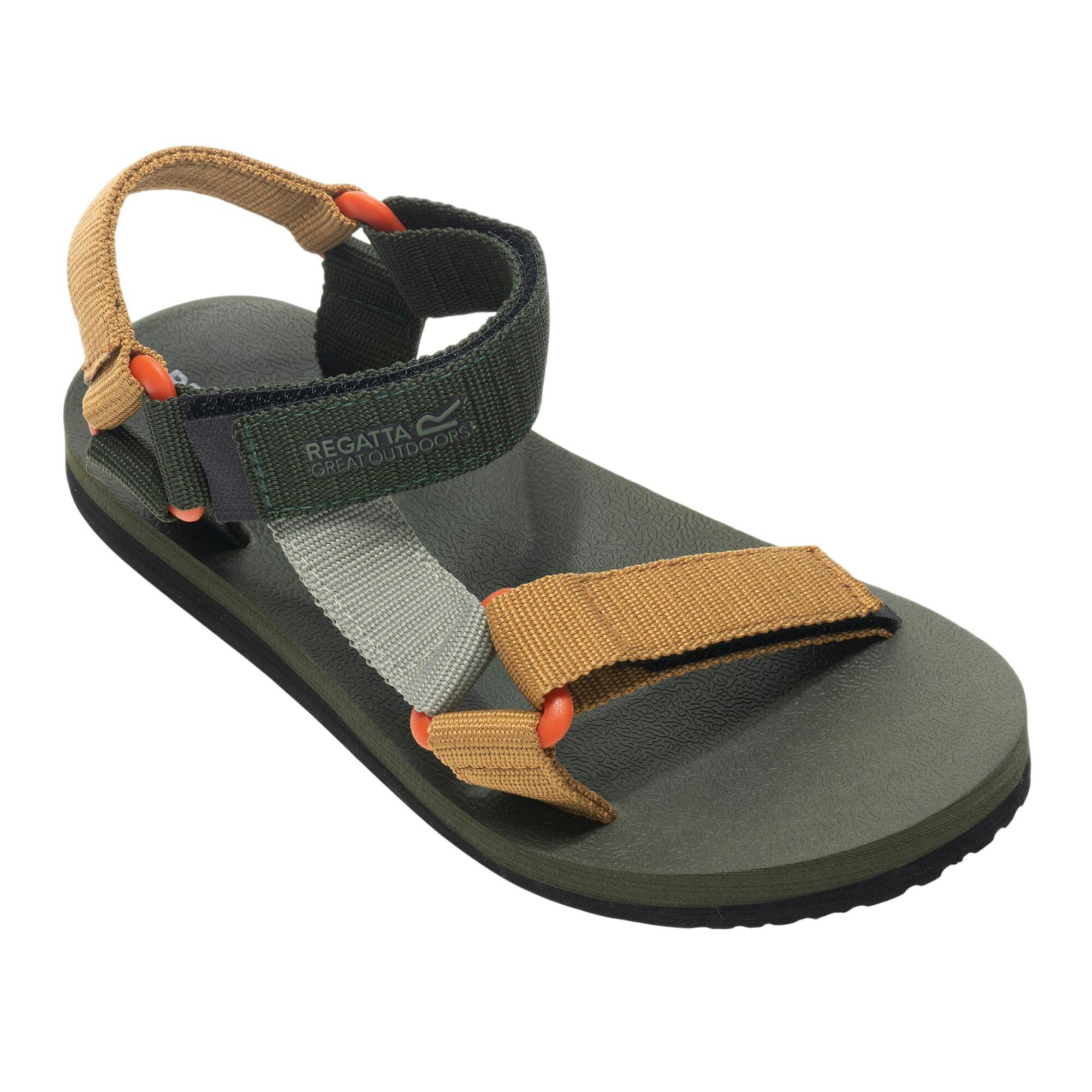 Regatta Dark/Brown Kids Vendeavour Sandals - Khaki/Wood - 12 Uk Child - Khaki/Wood - 50% Nylon Mesh/50% Polyester