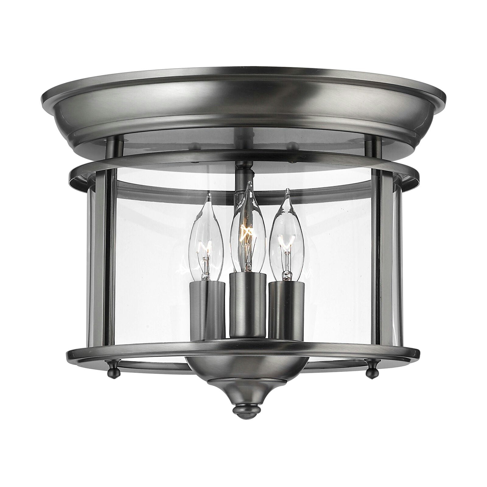Rackhams Light Bulb Flush Low Ceiling Pewter Led E14 40W Bulb Size 3