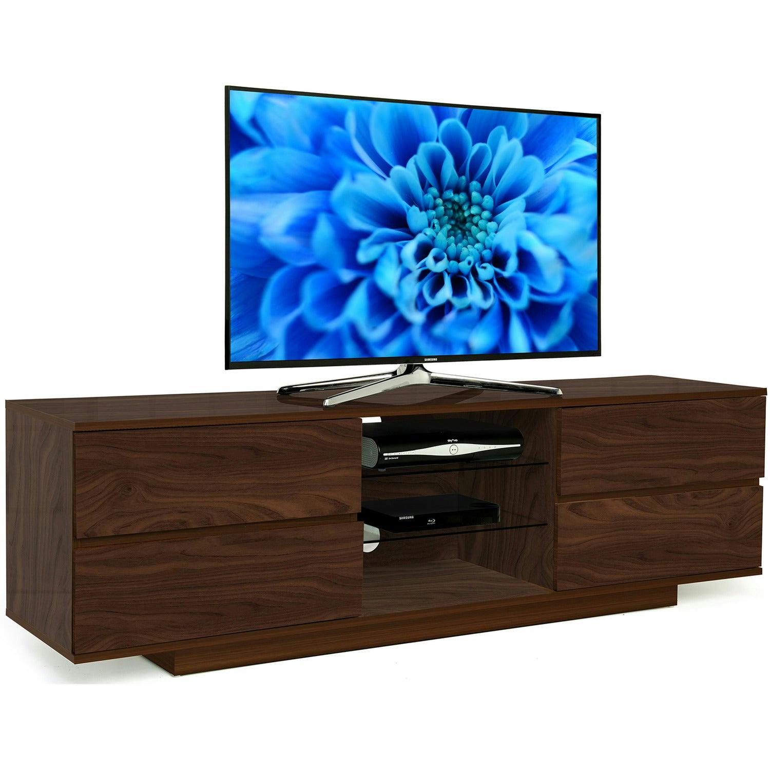 Rackhams Avitus Walnut With 4-Walnut Drawers For 32"-65" Led/Oled/Lcd Tv Cabinet - Fully Assembled