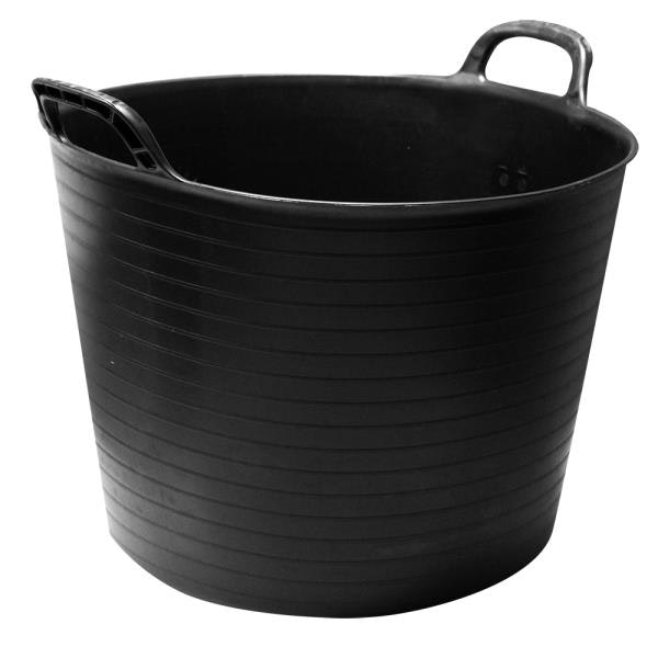 Rackhams Black Flexi Plastic Tub / Bucket For Household And Garden 42L