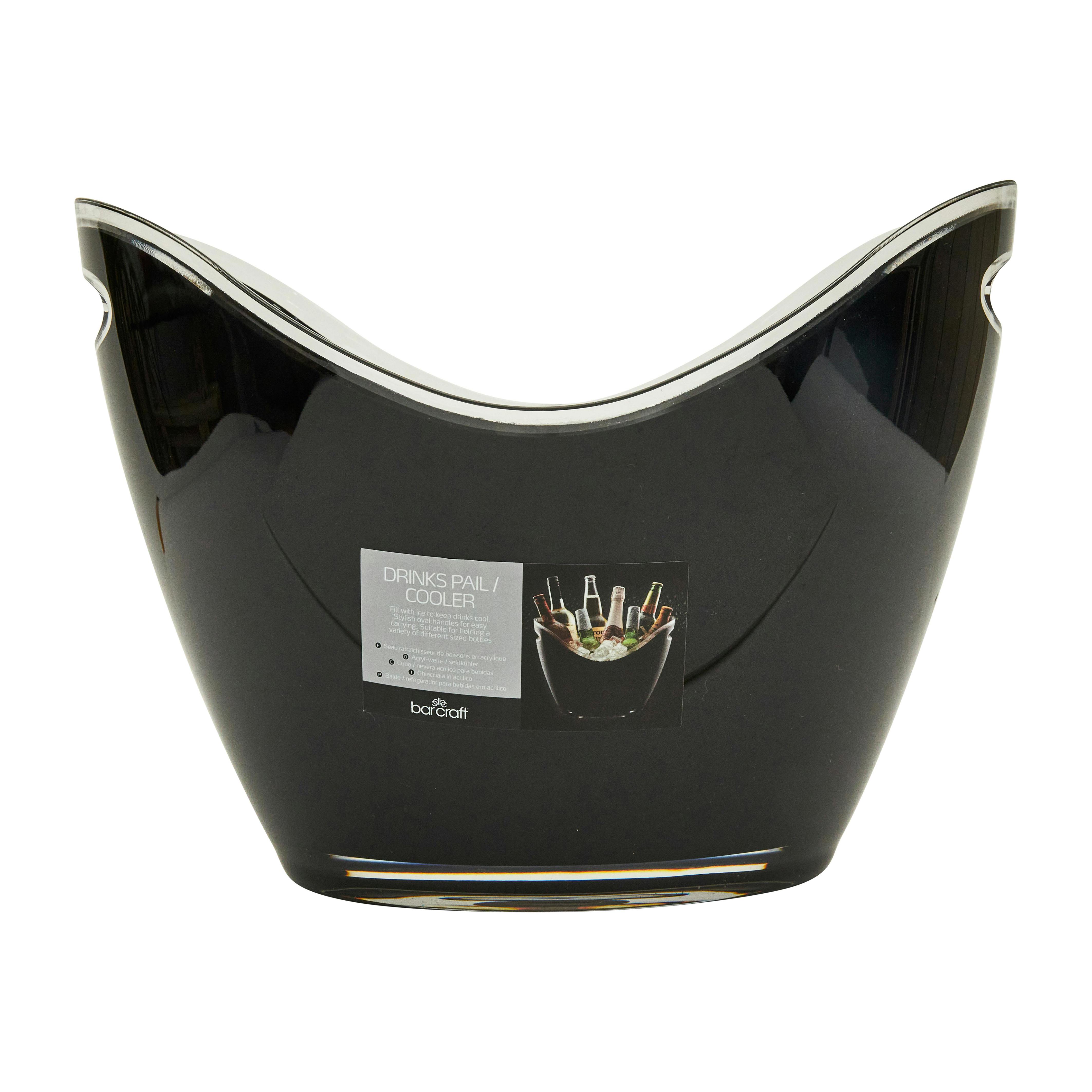 Rackhams Black Acrylic Drinks Pail / Cooler
