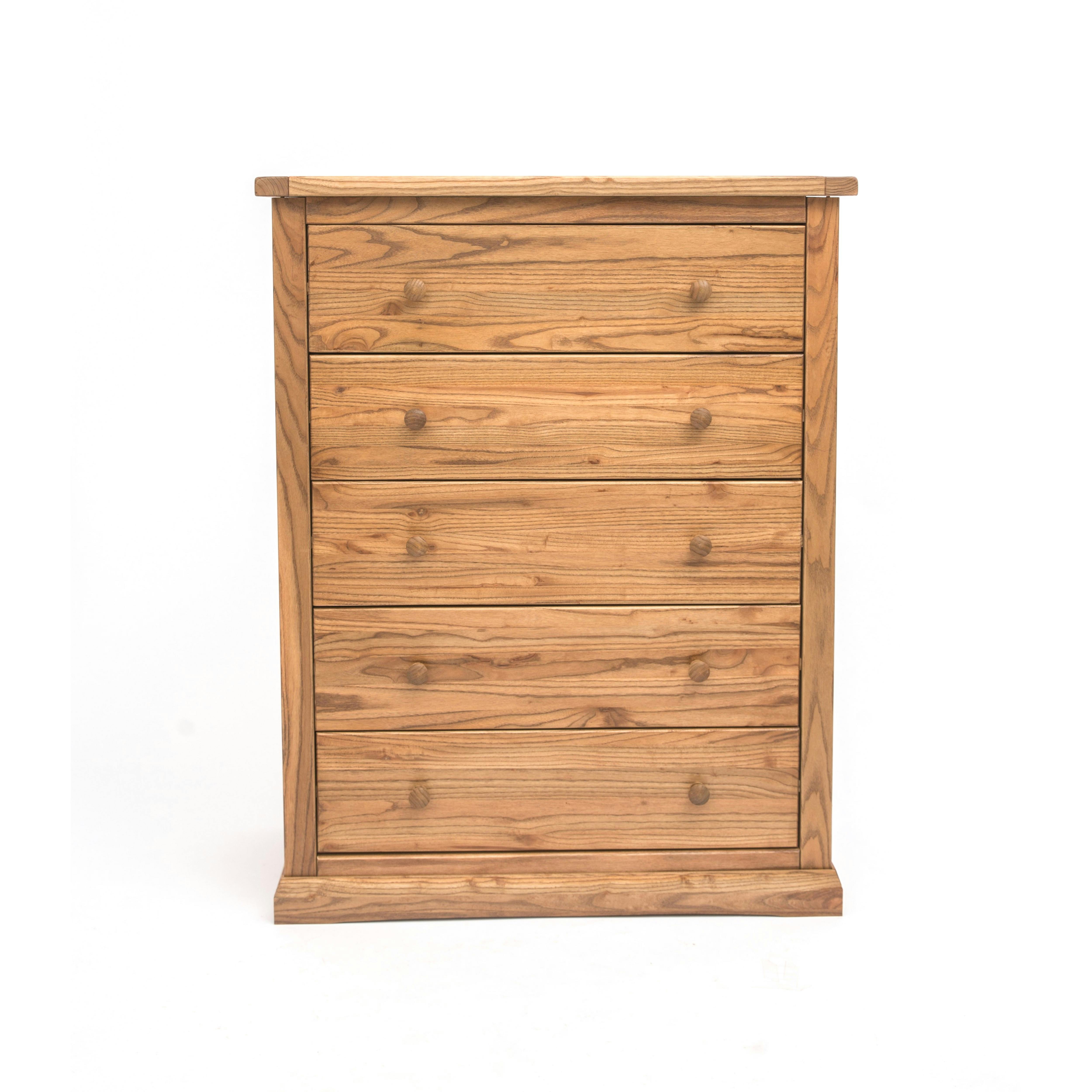 Rackhams Light Salerno 5 Drawer Chest Of Drawers Wood Knob - Natural