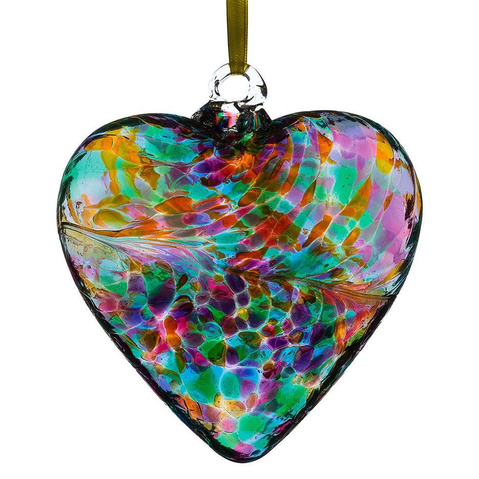 Sienna Glass Turquoise 12Cm Friendship Heart - Multicoloured