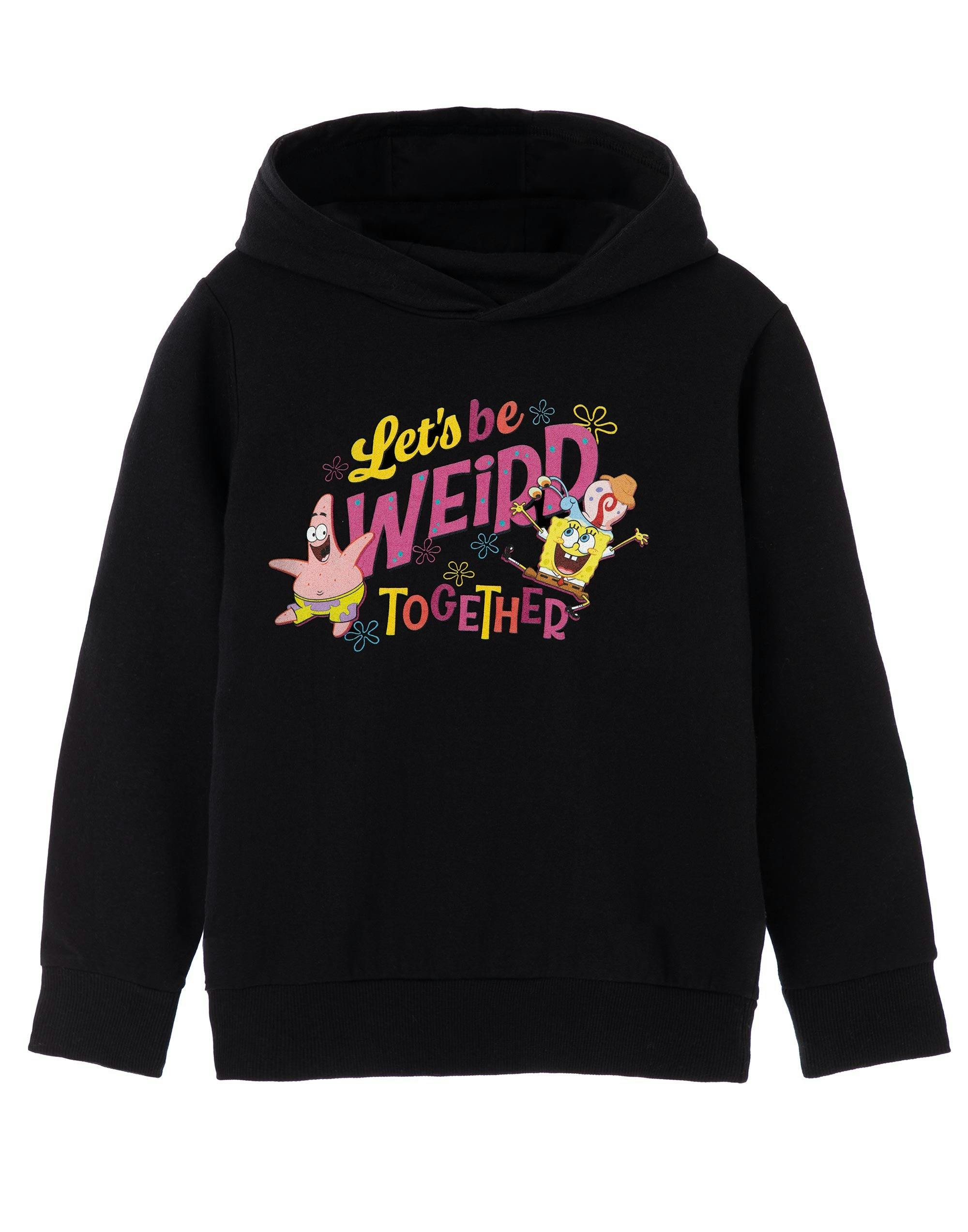 Vanilla Underground Girls Black Spongebob Squarepants Let's Be Weird Together Hoodie - 9-10 Years